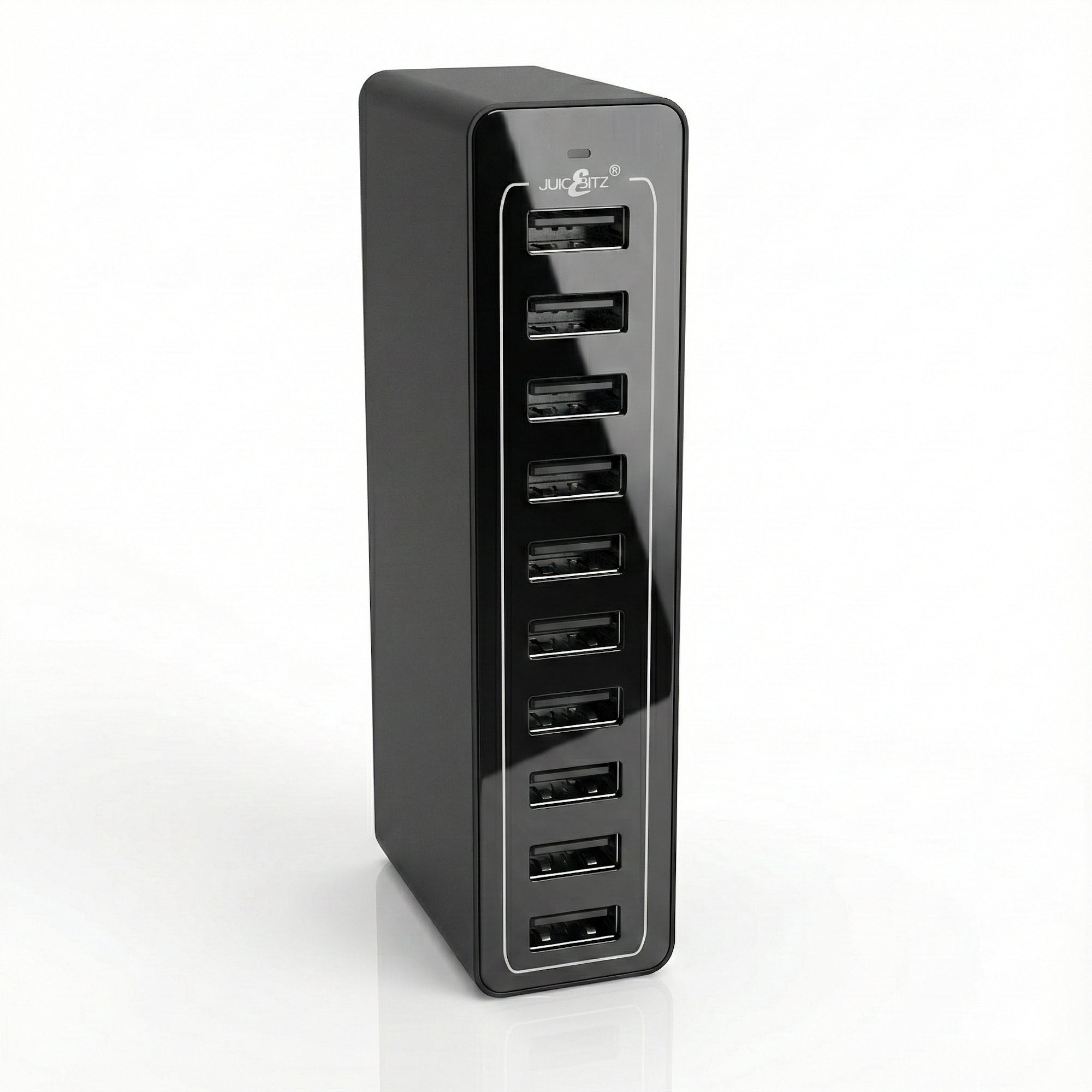JuicEHub™ 60W 12A 5V Multi 10 Port USB Mini Desktop Charger - Black