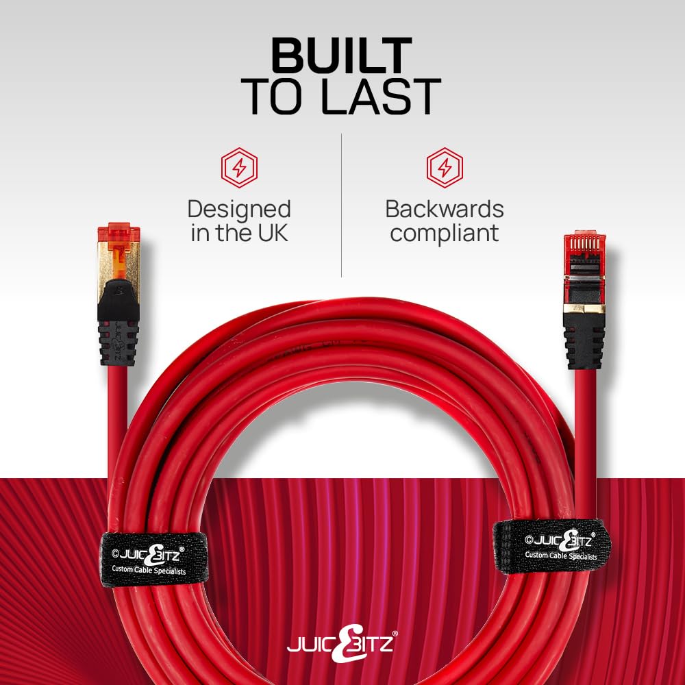 CAT6 Shielded RJ45 Ethernet LAN SFTP Patch Cable LSZH - Red