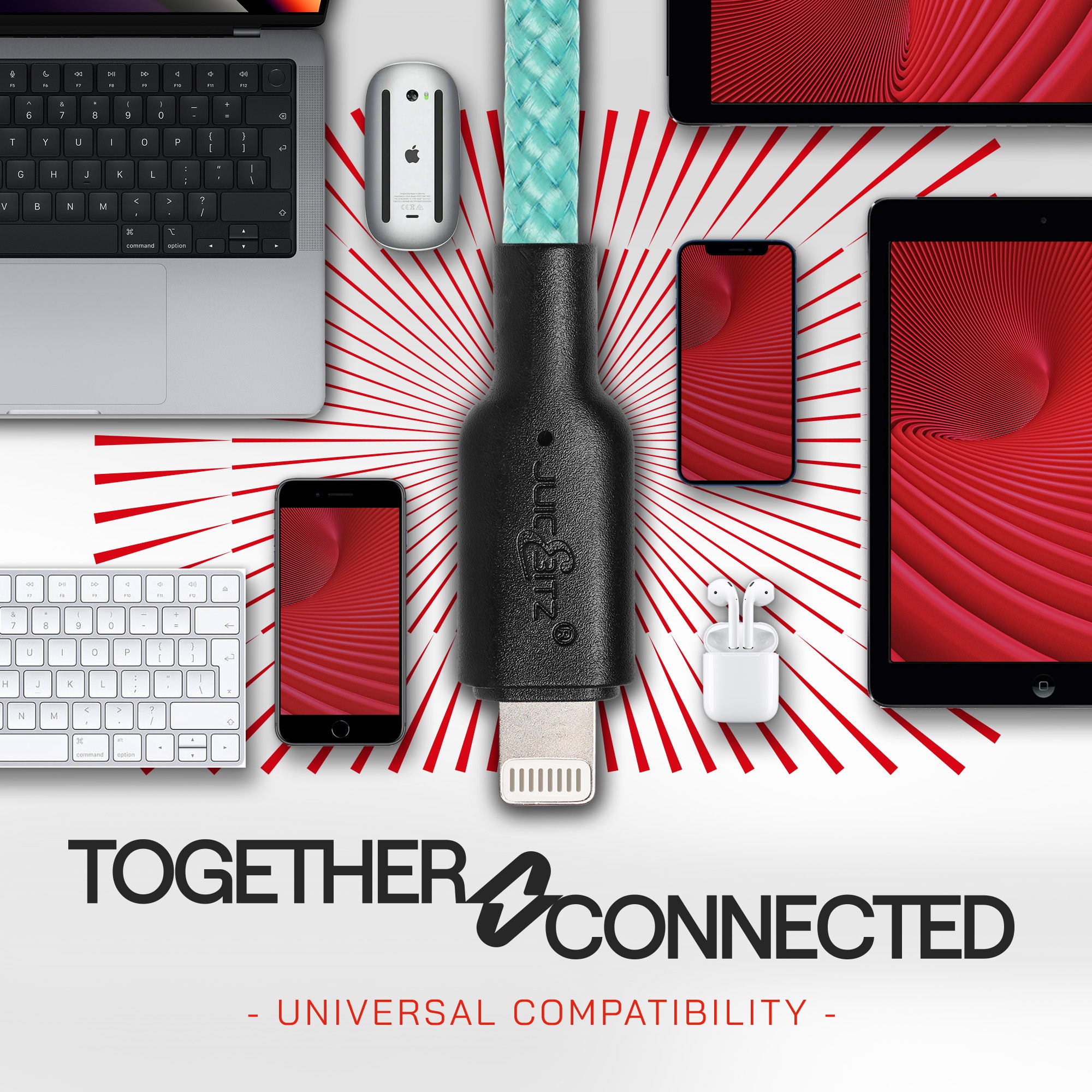 Braided Heavy Duty USB Charger Cable Data Sync Wire Lead for iPhone, iPad, iPod - Turquoise