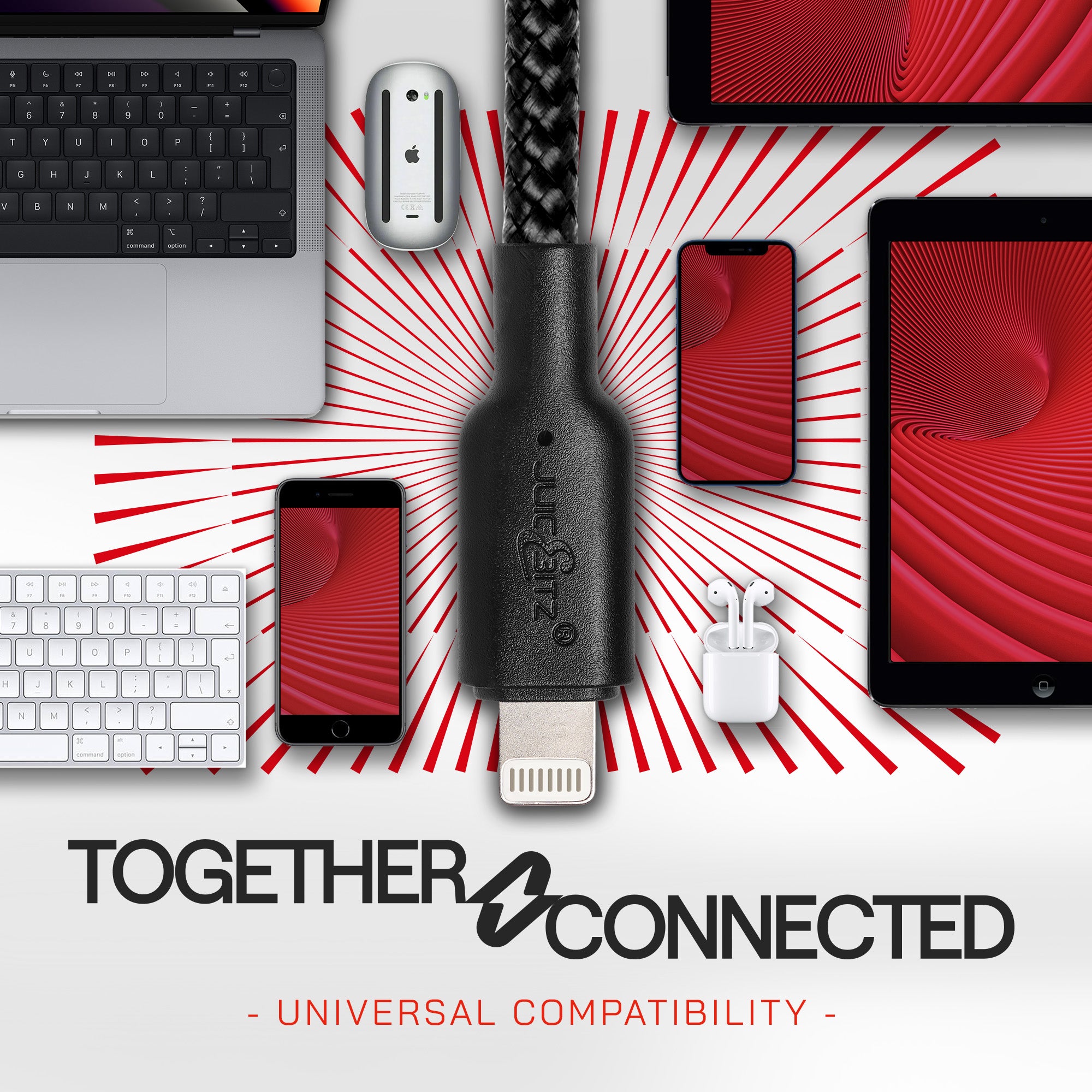 Braided Heavy Duty USB-C Fast Charger Data Sync Cable for iPhone, iPad, iPod - Black