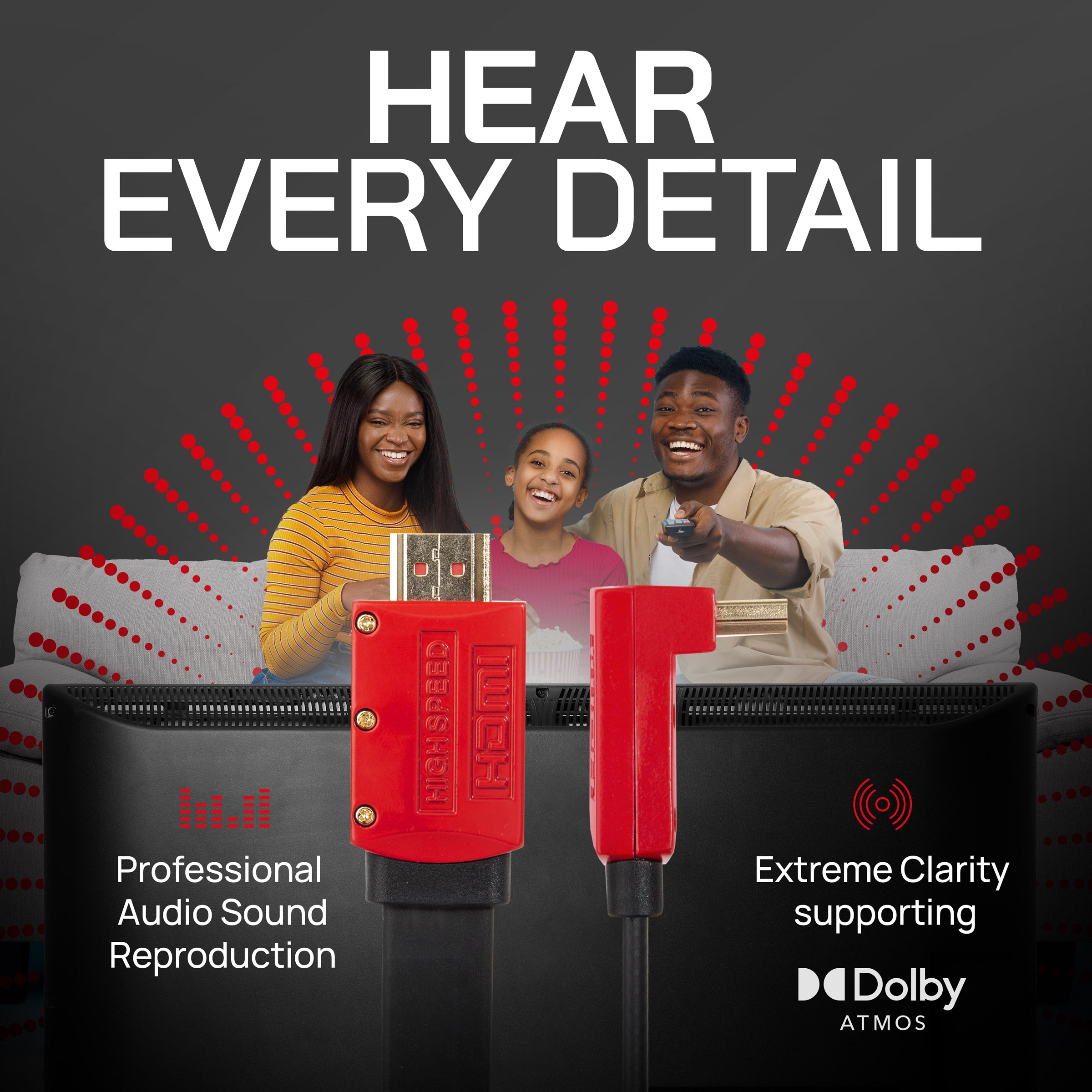 Flat HDMI v2.0 4k 60fps Ultra HD High Speed Cable HDR Graphics, Straight to Angled Connectors
