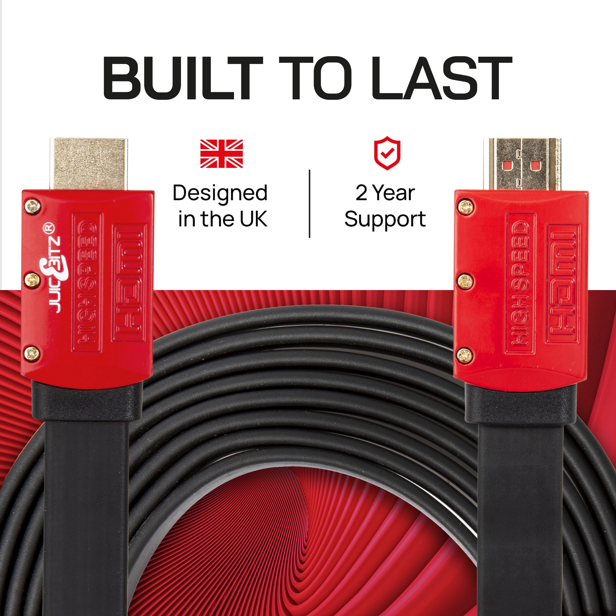 Flat HDMI v2.0 4k 60fps Ultra HD High Speed Cable HDR Graphics, Straight Connectors