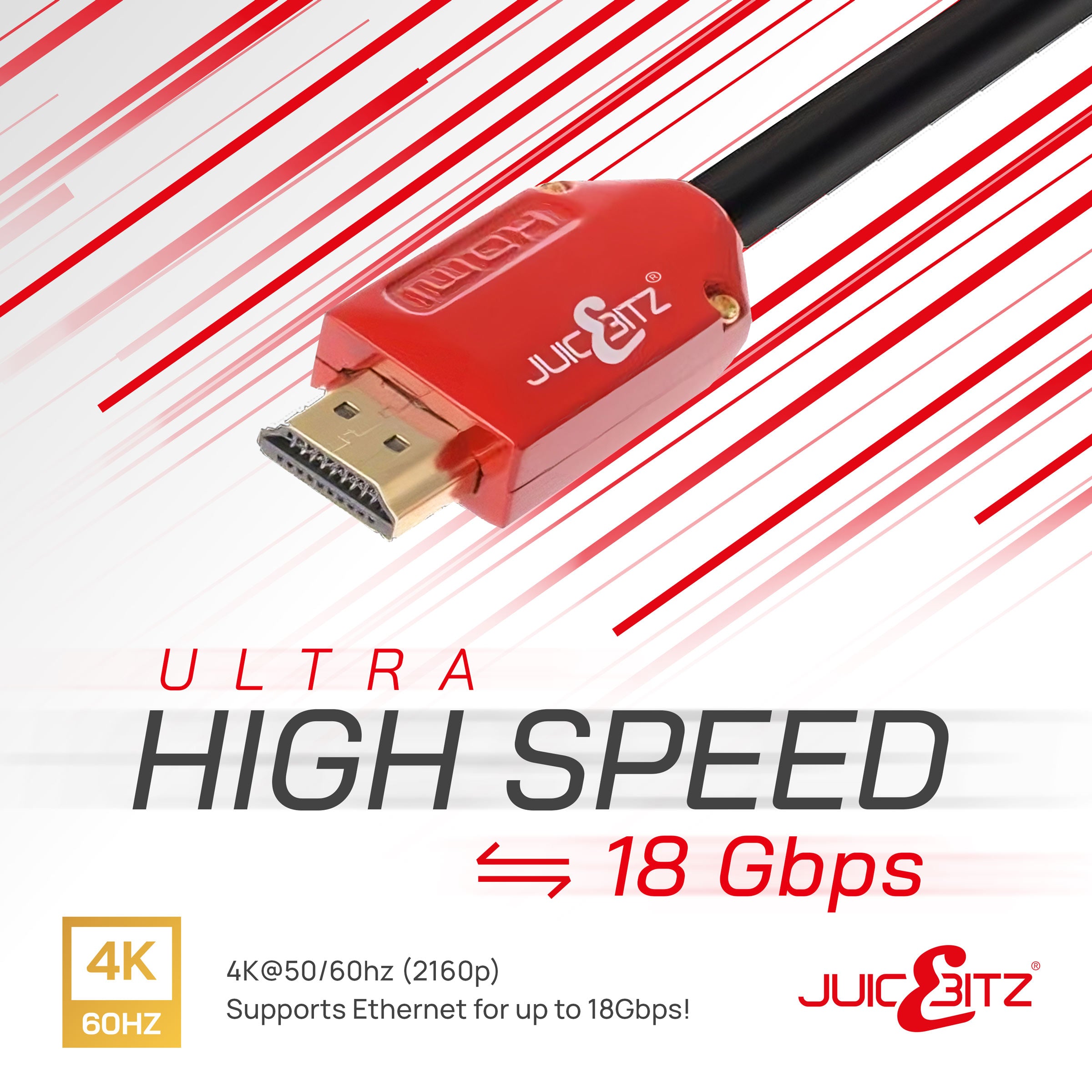 HDMI 2.0 4K Ultra HD 18Gbps High Speed HDMI Cable with Ethernet