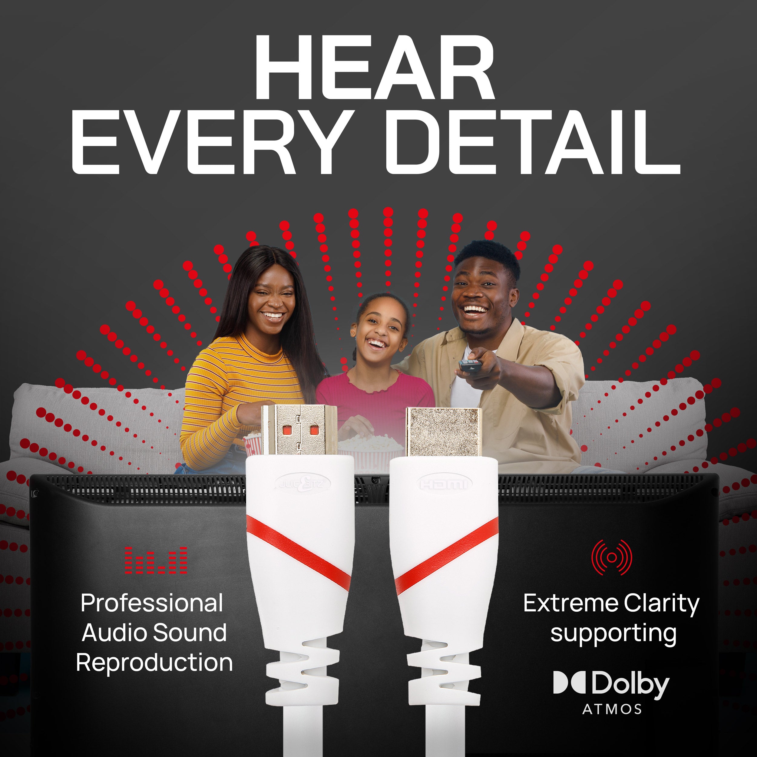 HDMI 1.4b 1080p Full HD Cable HDR Graphics Ethernet CEC ARC - White