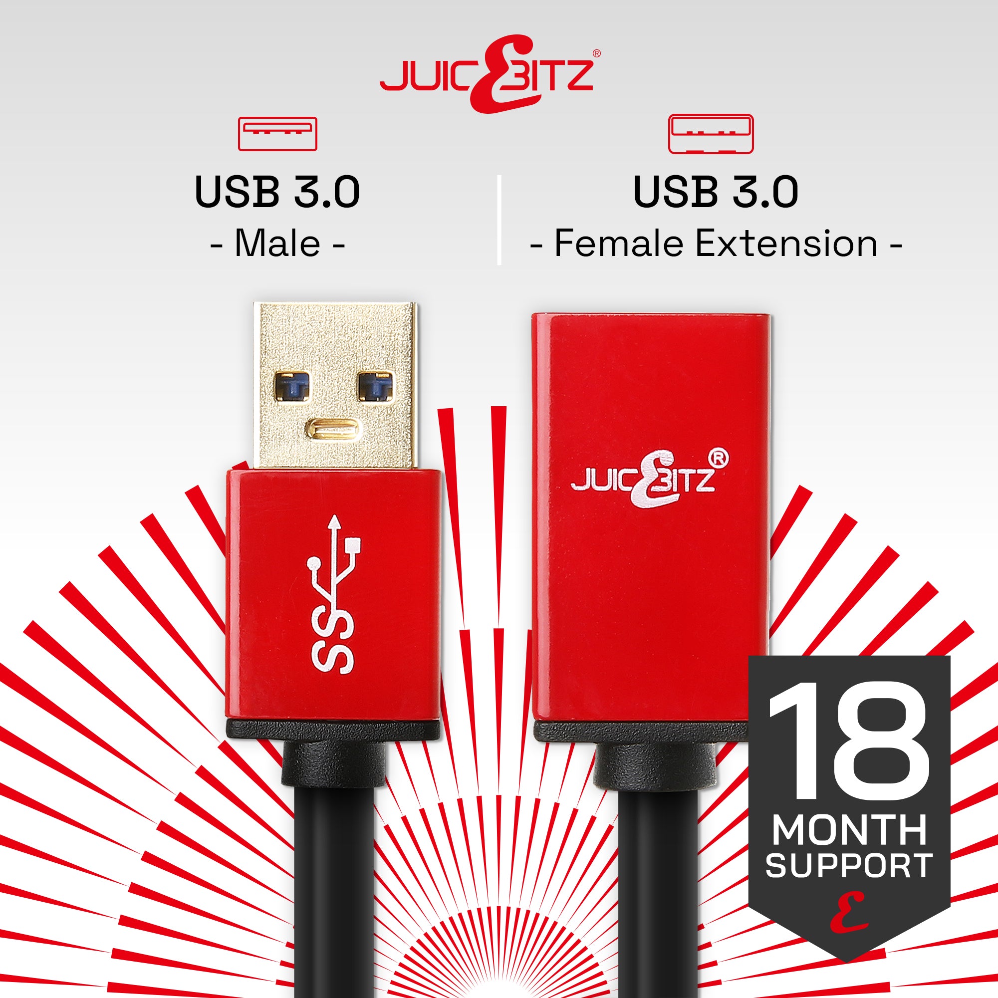 Premium USB 3.0 Male to Female 5Gbps Extension Data Transfer Cable
