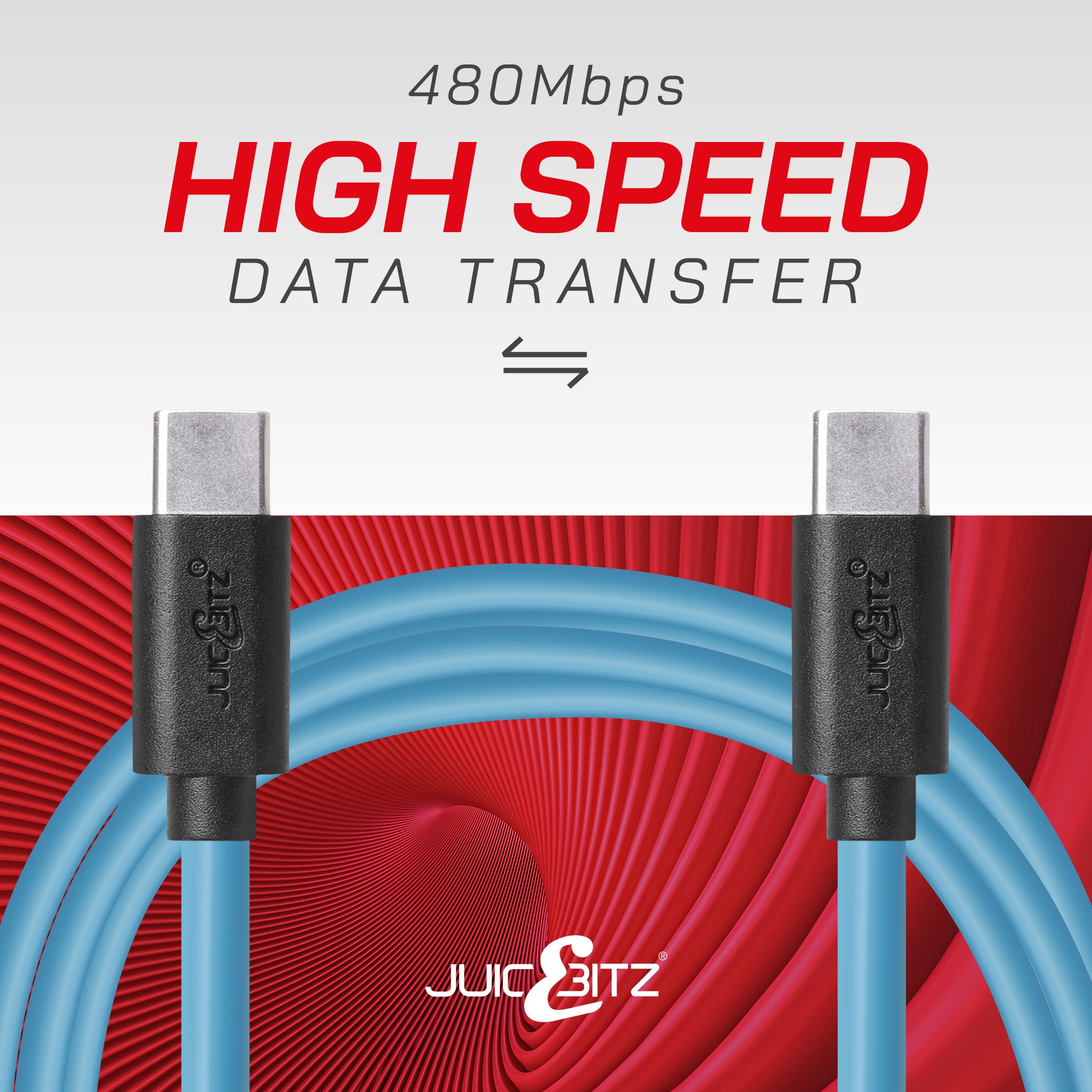 USB-C to USB-C Fast Charger Cable USB 2.0 Data Transfer Lead - Blue