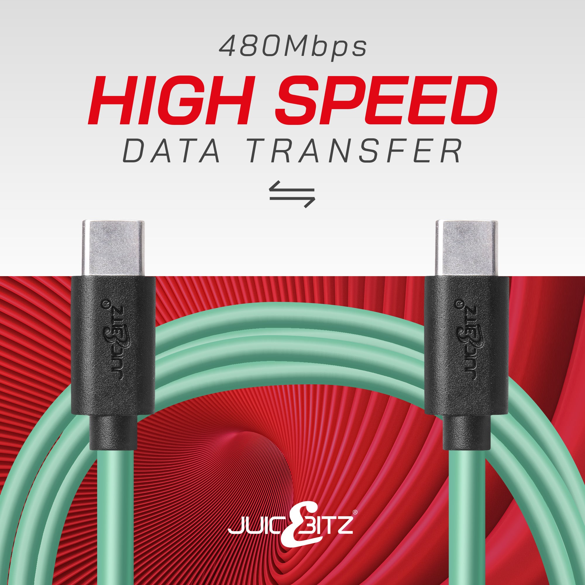 USB-C to USB-C Fast Charger Cable USB 2.0 Data Transfer Lead - Green