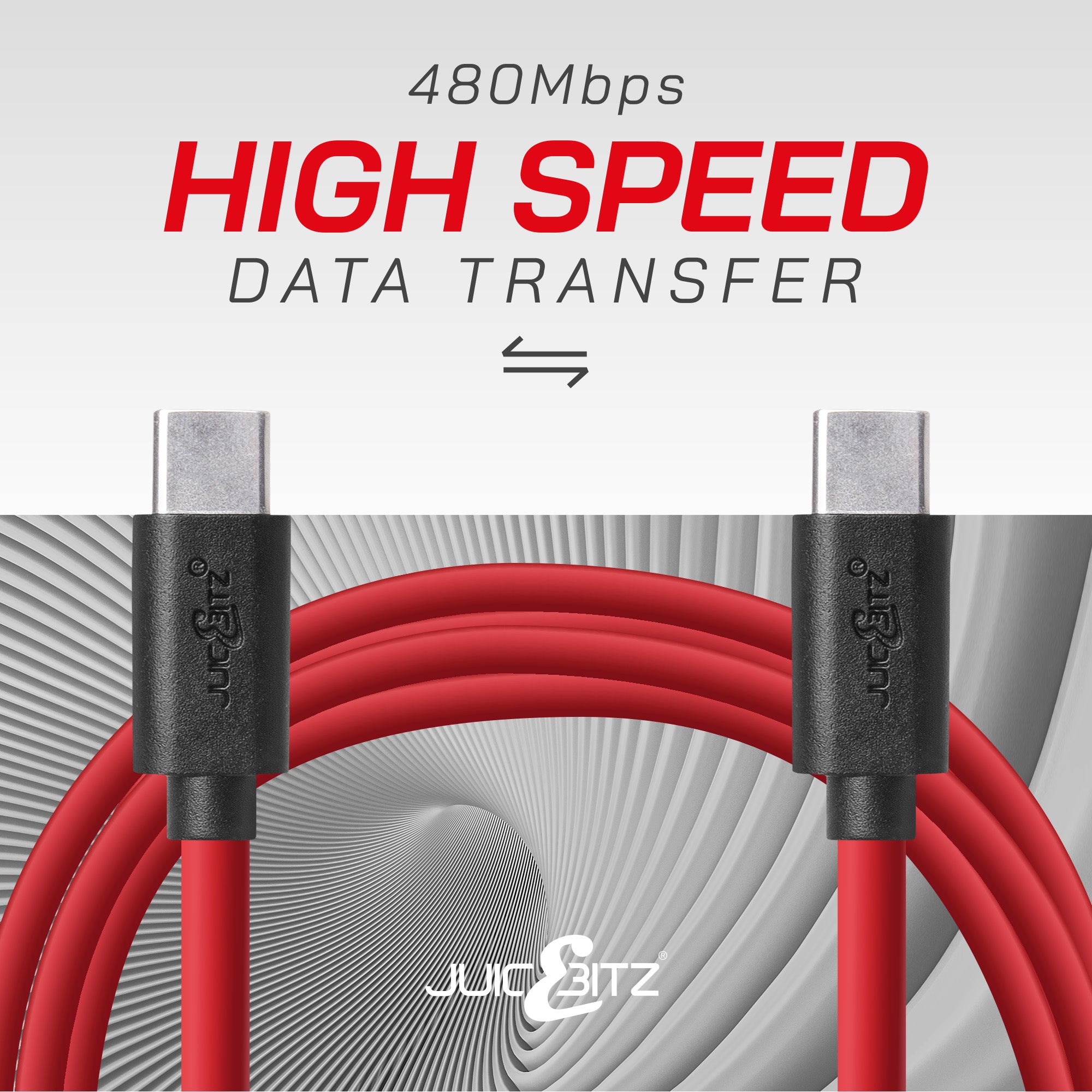 USB-C to USB-C Fast Charger Cable USB 2.0 Data Transfer Lead - Red