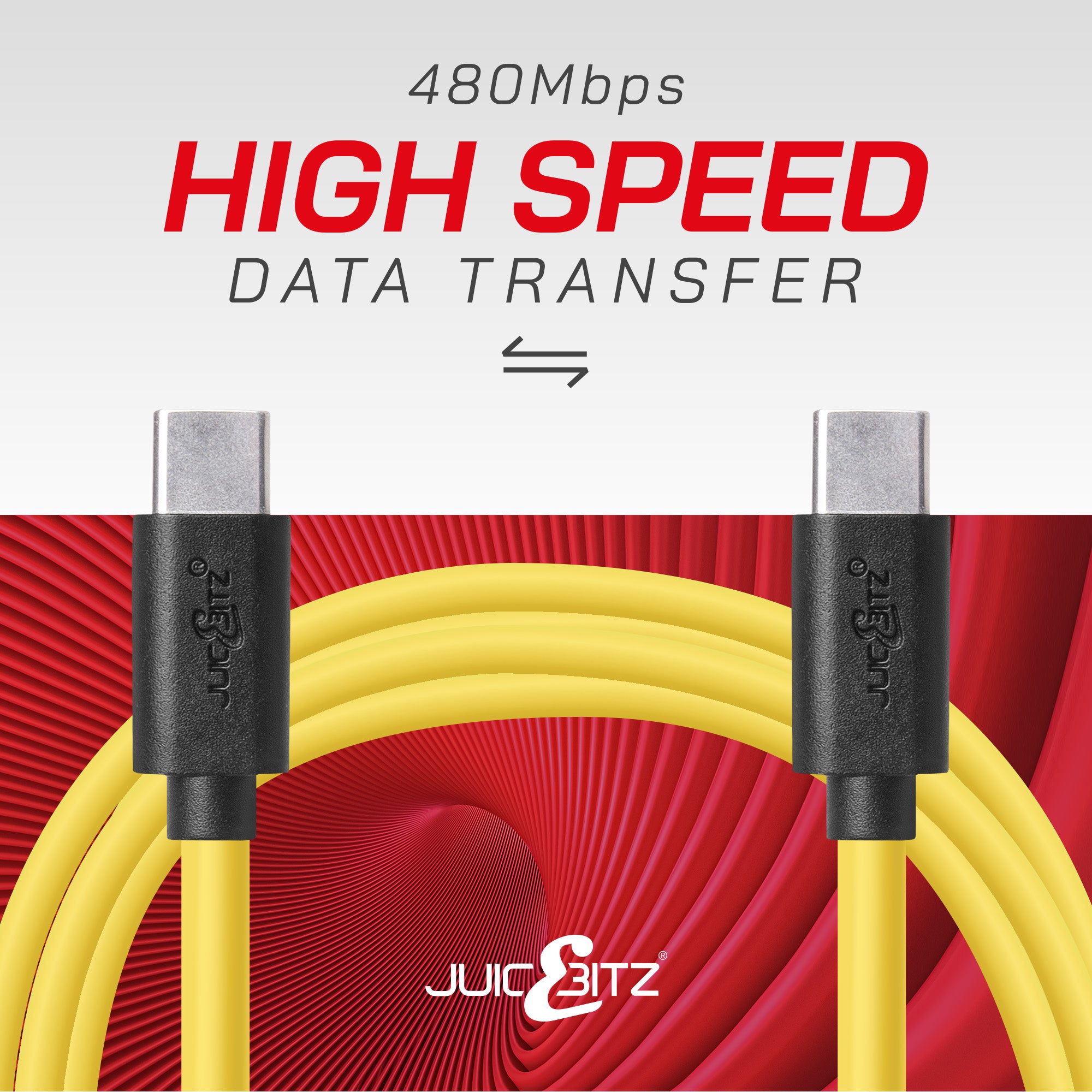 USB-C to USB-C 3A Charger Cable USB 2.0 Data Transfer Lead - Yellow