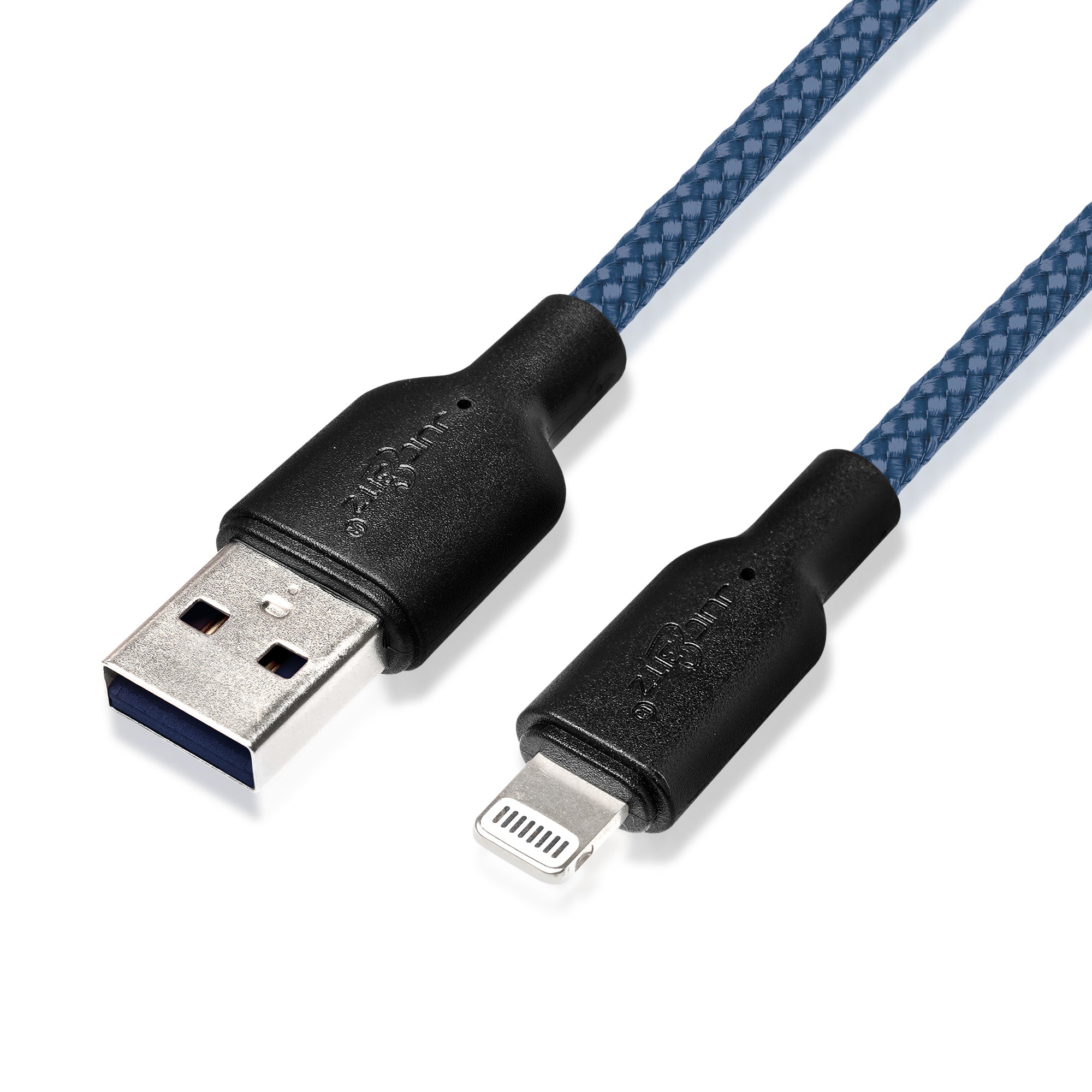 Braided Heavy Duty USB Charger Cable Data Sync Wire Lead for iPhone, iPad, iPod - Navy