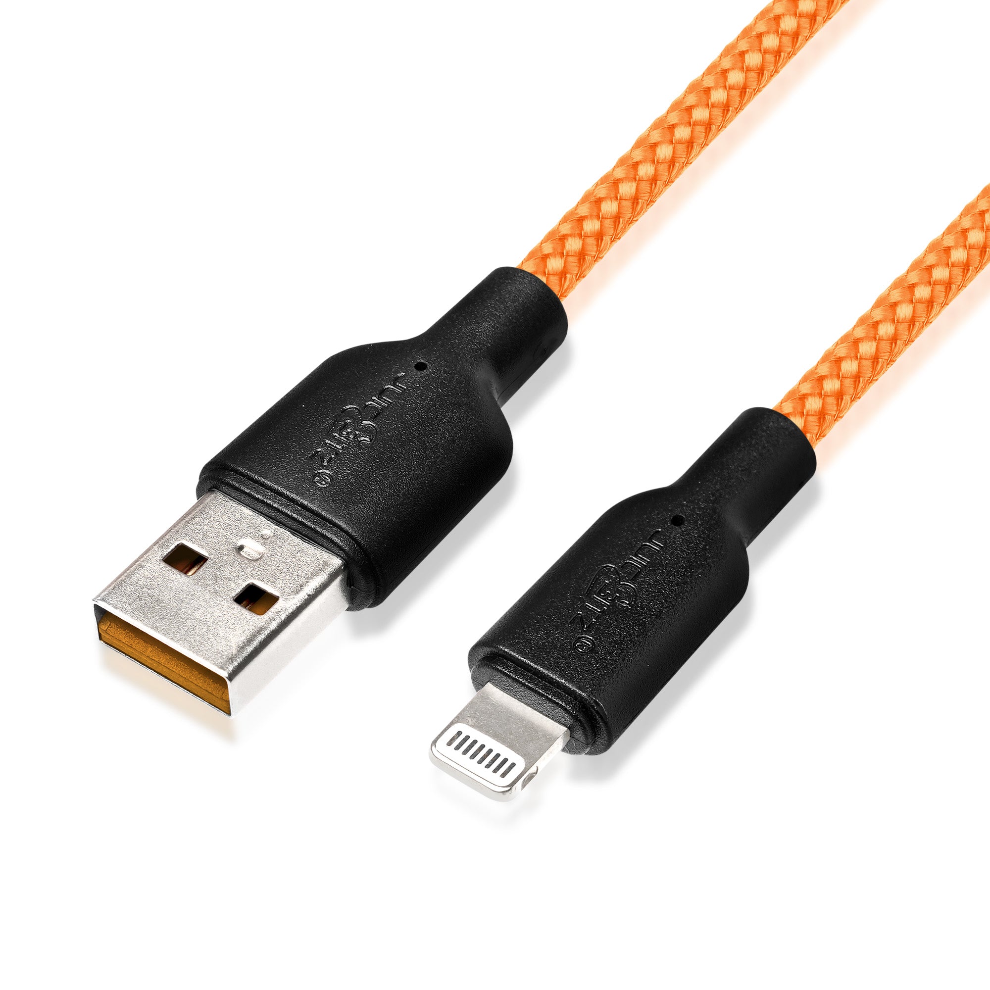 Braided Heavy Duty USB Charger Cable Data Sync Wire Lead for iPhone, iPad, iPod - Orange
