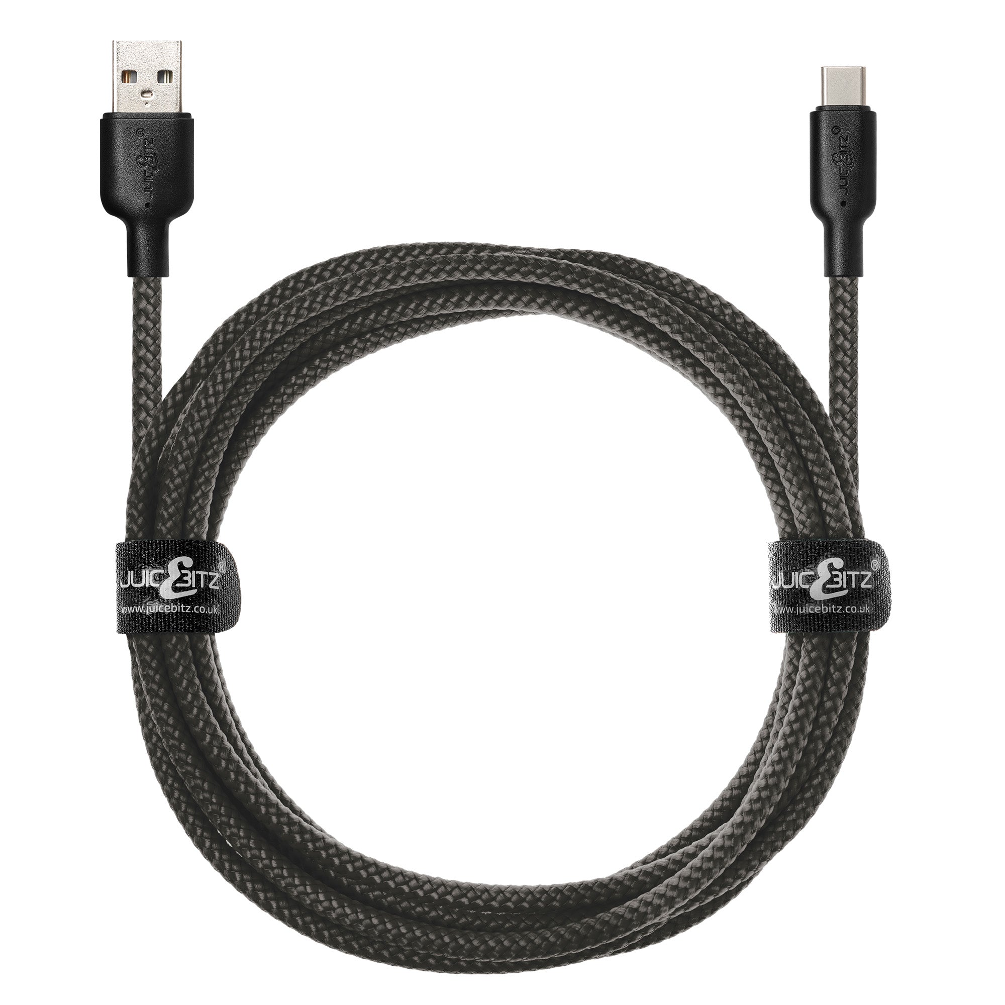 Braided USB-A to USB-C (USB2.0) 60W Fast Charger Data Cable - Grey