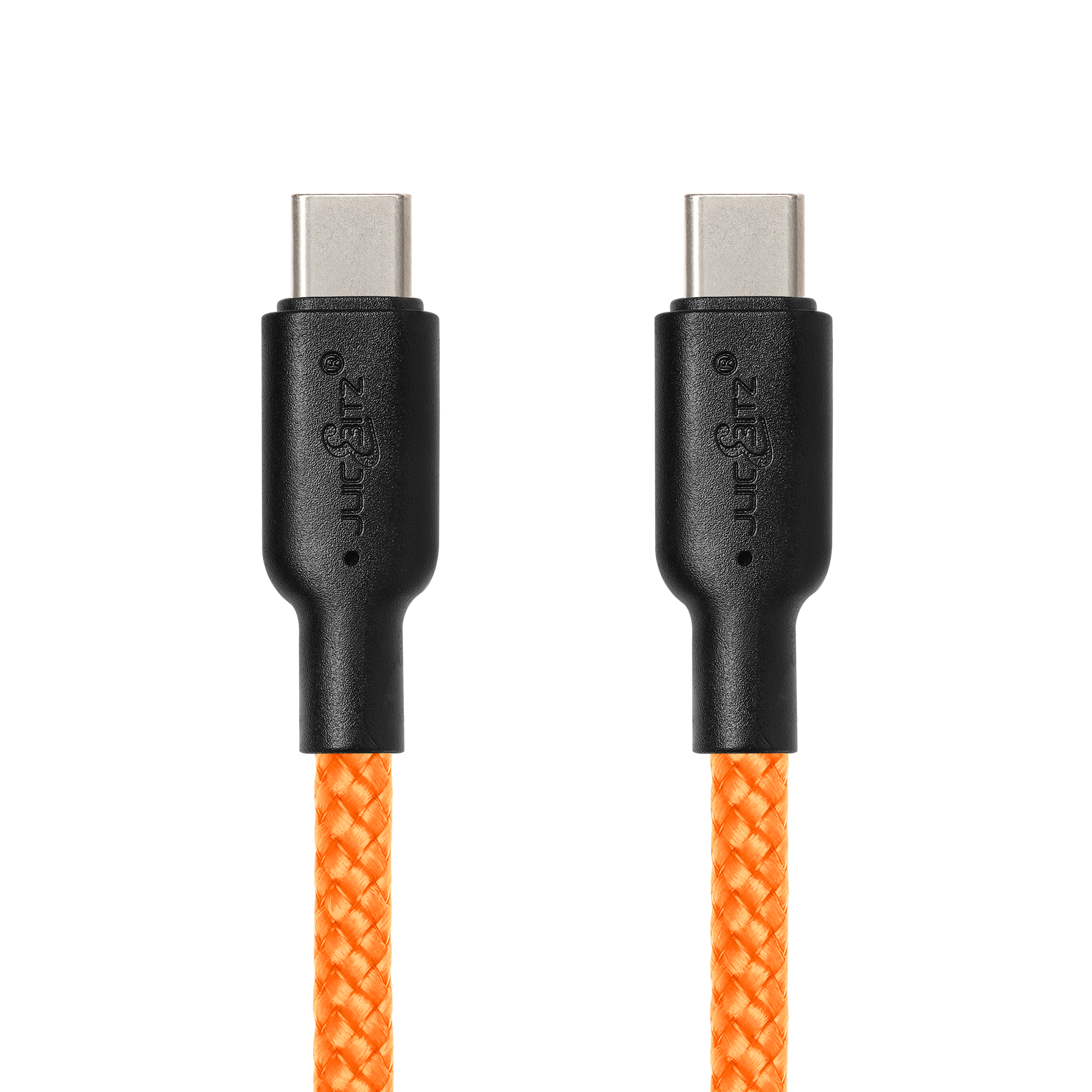 Braided USB-C to USB-C (USB2.0) 100W PD Fast Charger Data Cable - Orange