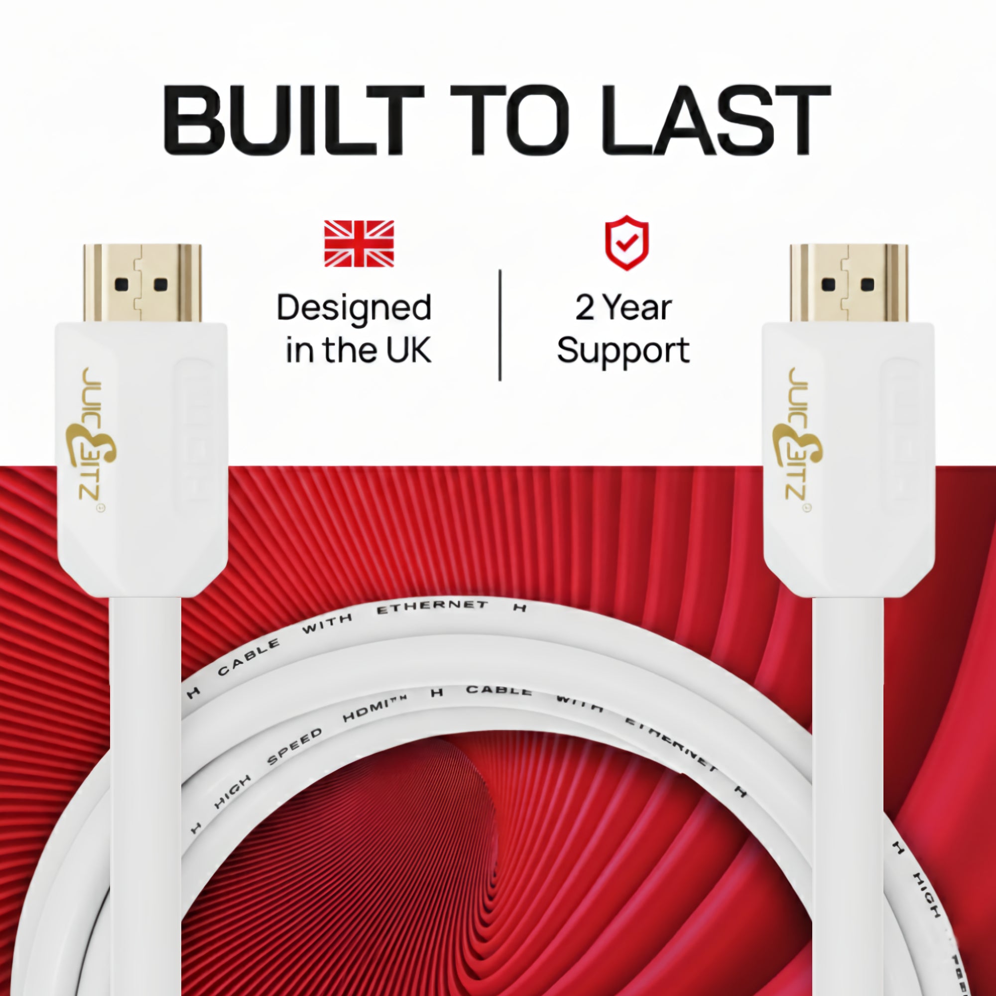 HDMI 2.0 4K Ultra HD 18Gbps High Speed HDMI Cable with Ethernet - White