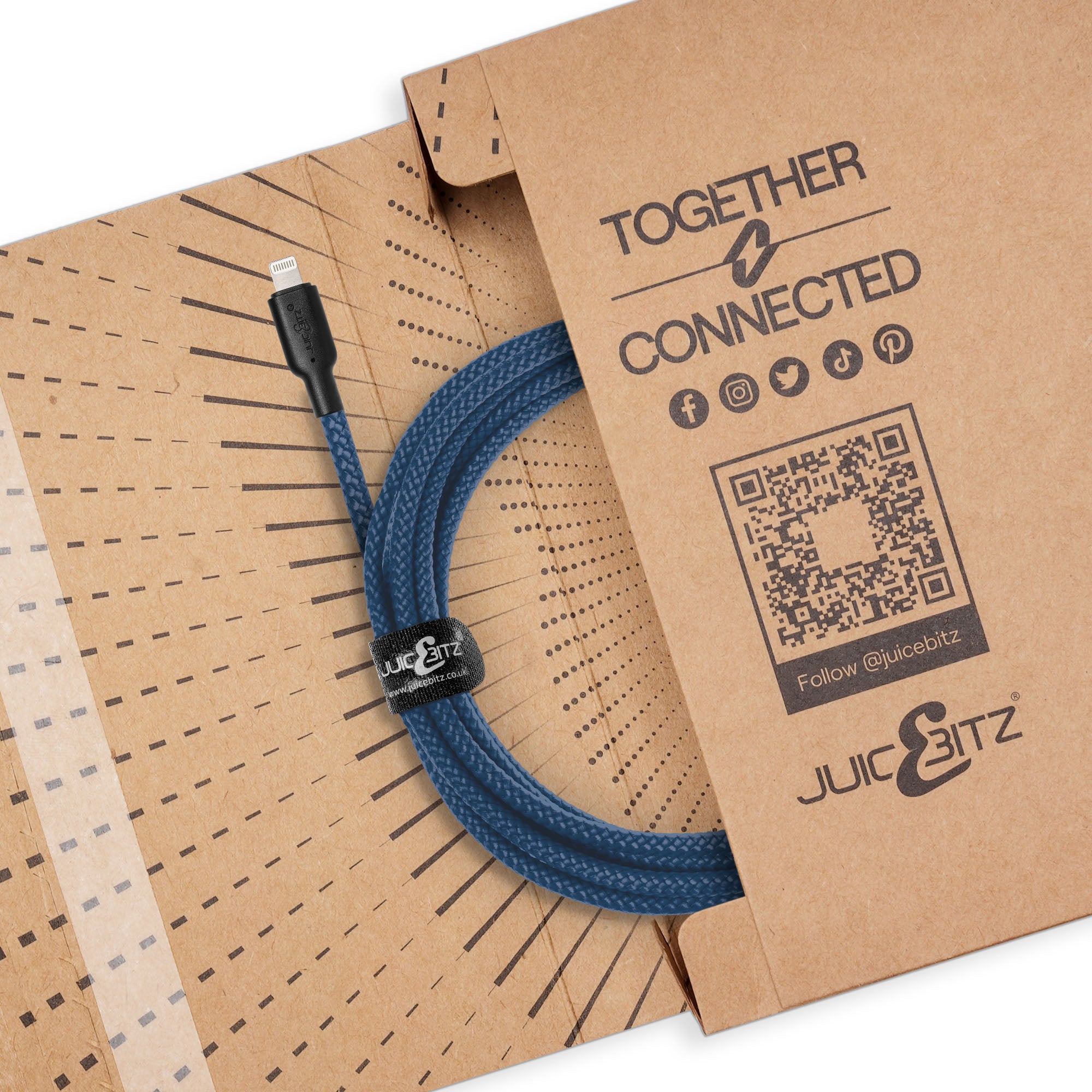 Braided Heavy Duty USB Charger Cable Data Sync Wire Lead for iPhone, iPad, iPod - Navy