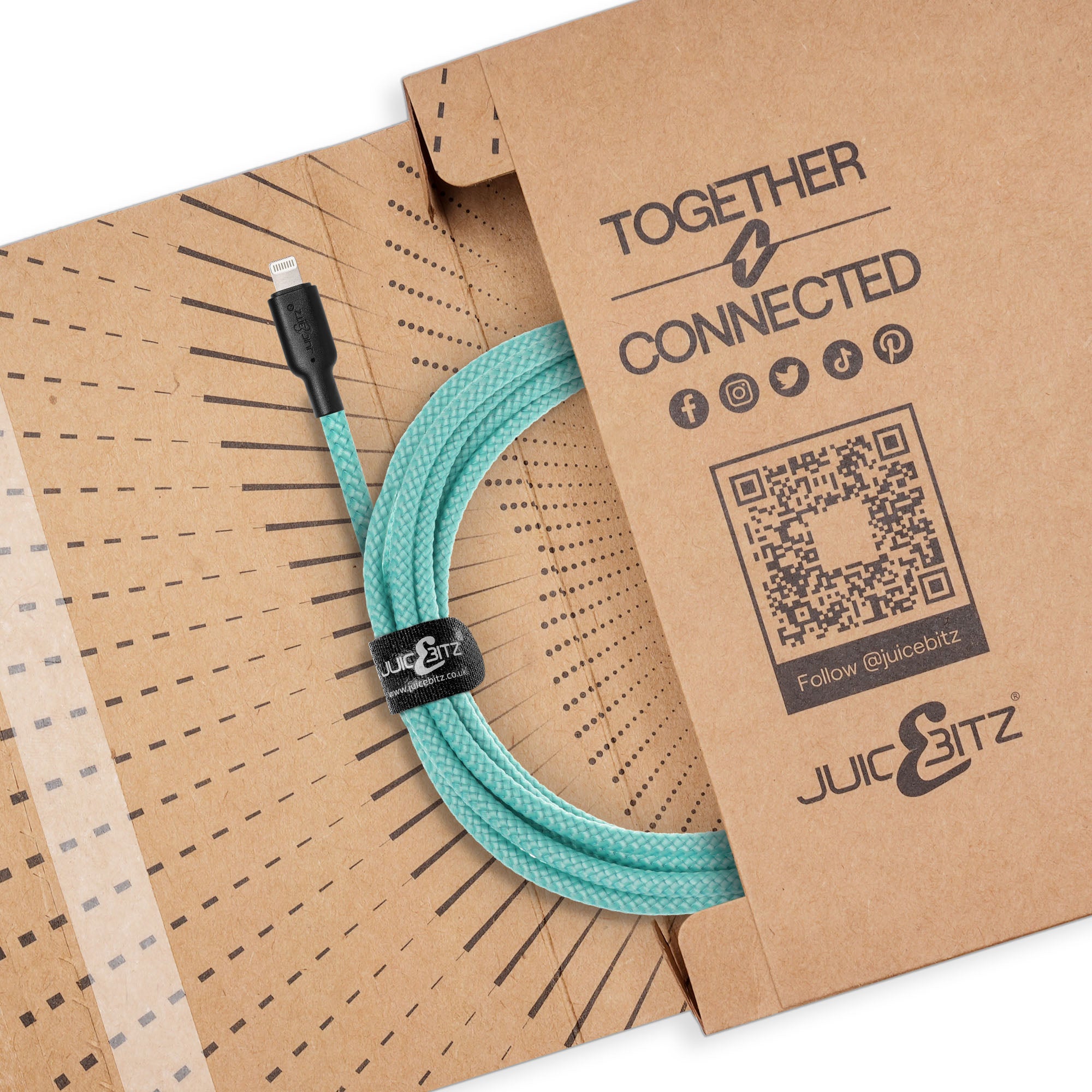 Braided Heavy Duty USB Charger Cable Data Sync Wire Lead for iPhone, iPad, iPod - Turquoise