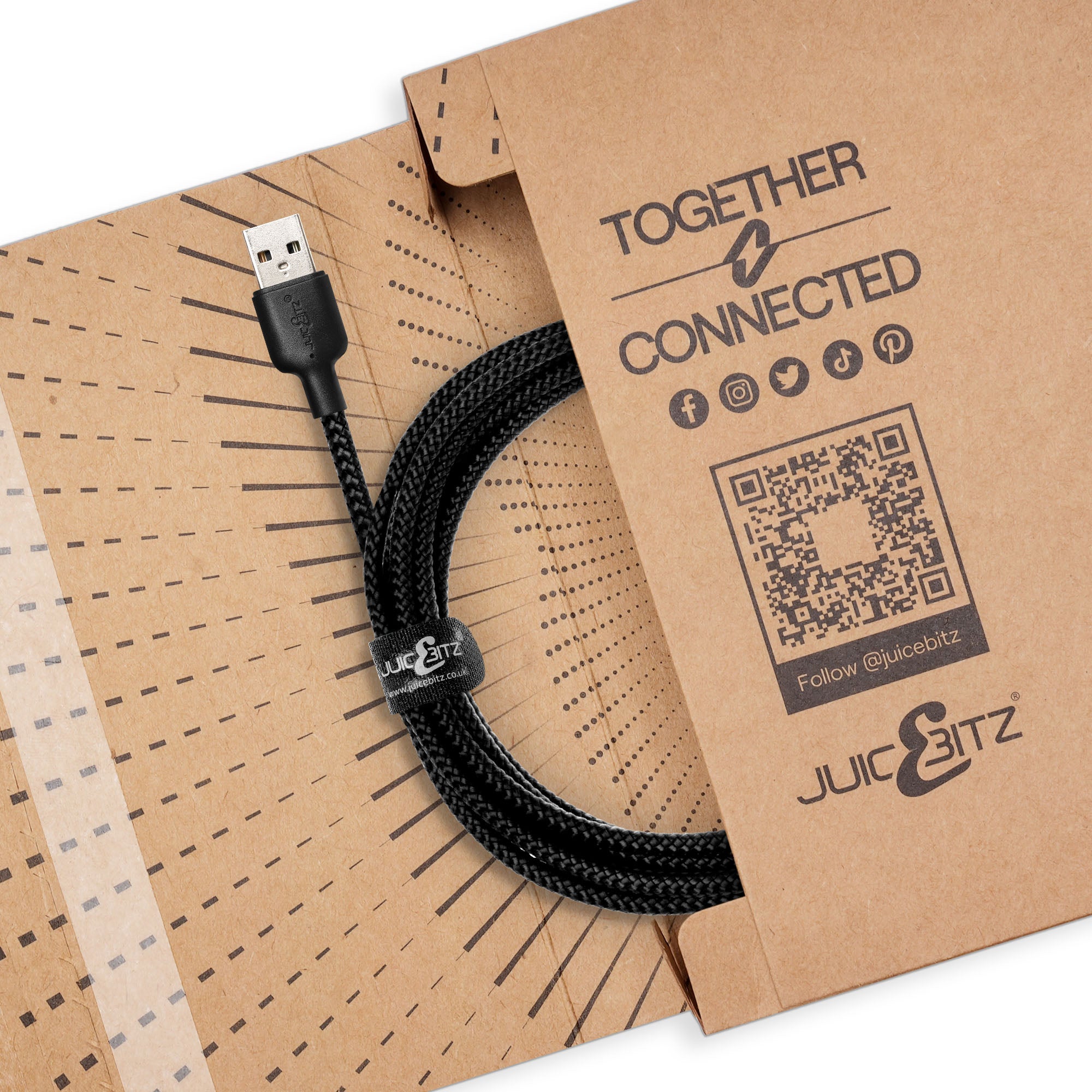 Braided USB-A to USB-C (USB2.0) 60W Fast Charger Data Cable - Black