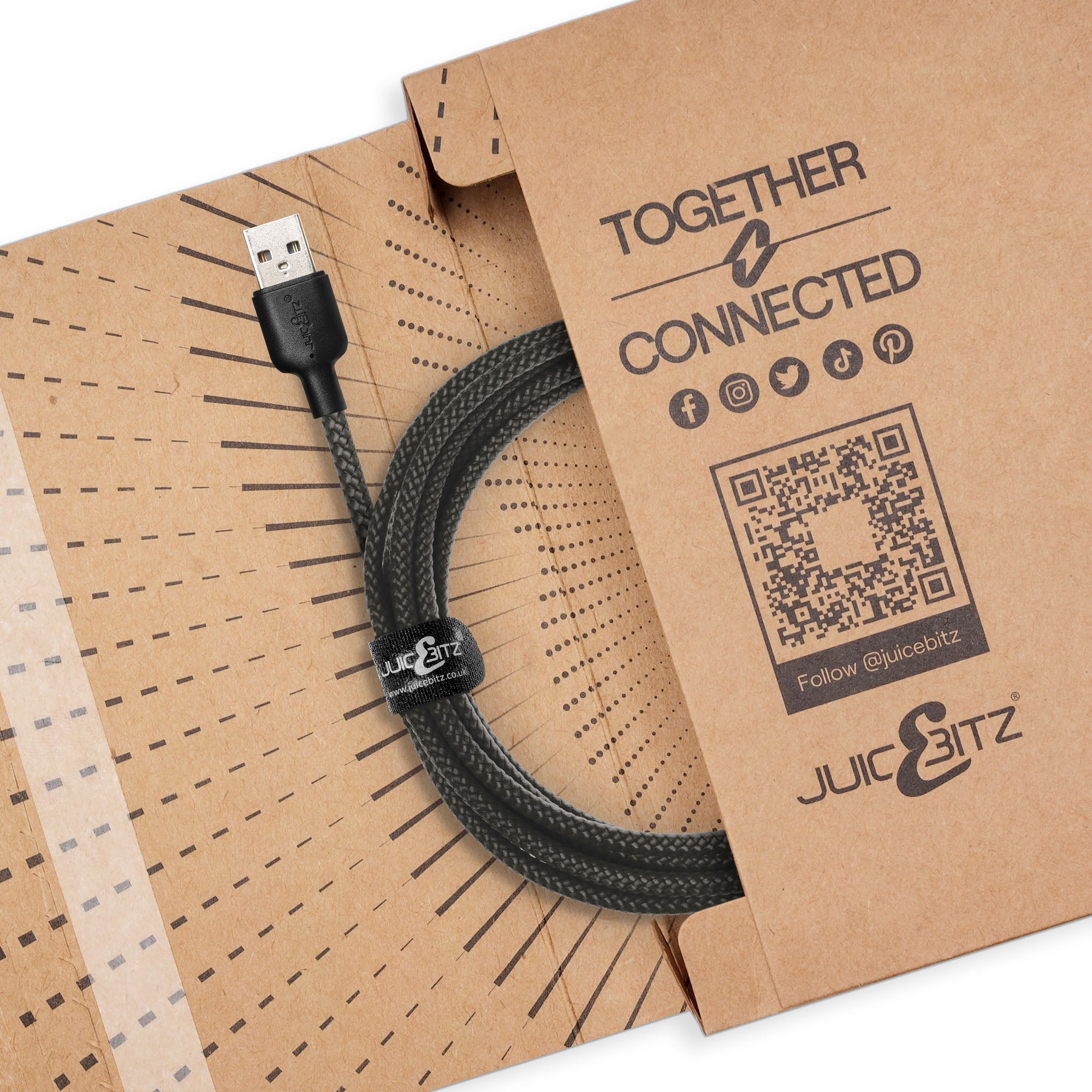 Braided USB-A to USB-C (USB2.0) 60W Fast Charger Data Cable - Grey