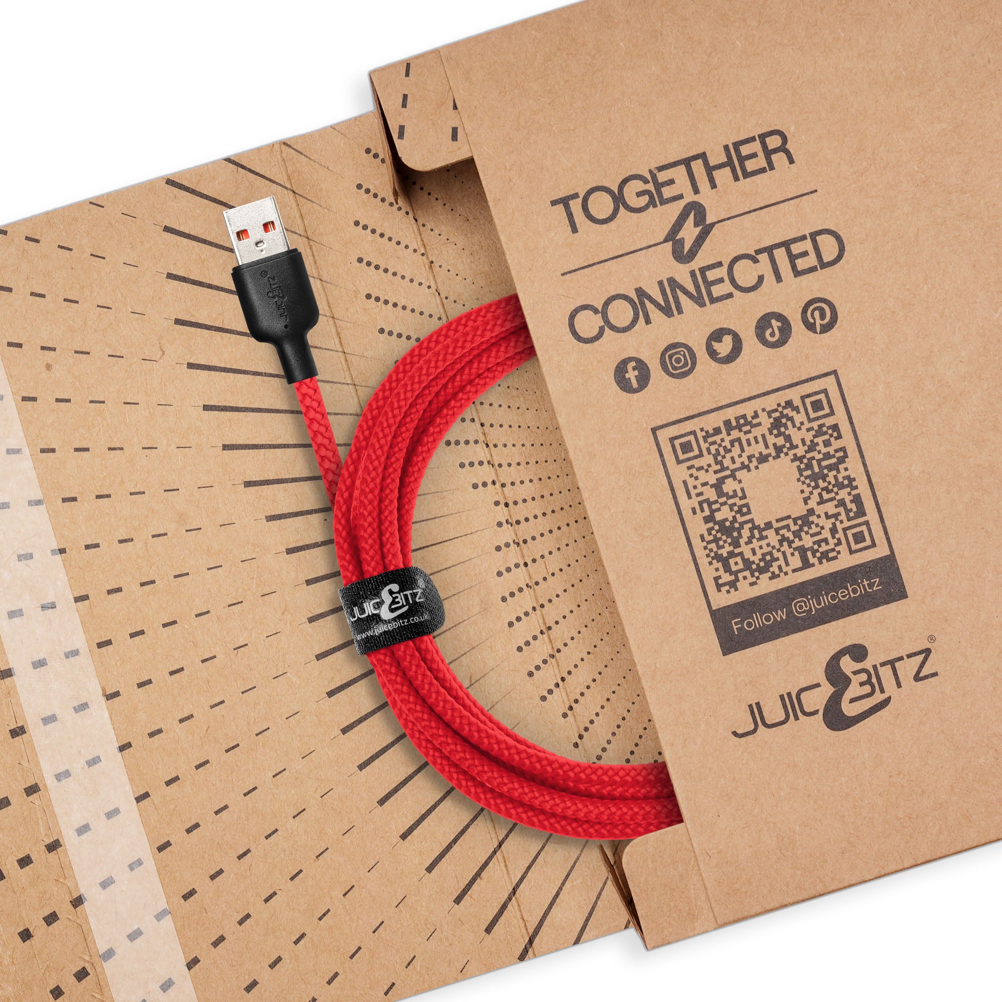 Braided USB-A to USB-C (USB2.0) 60W Fast Charger Data Cable - Red