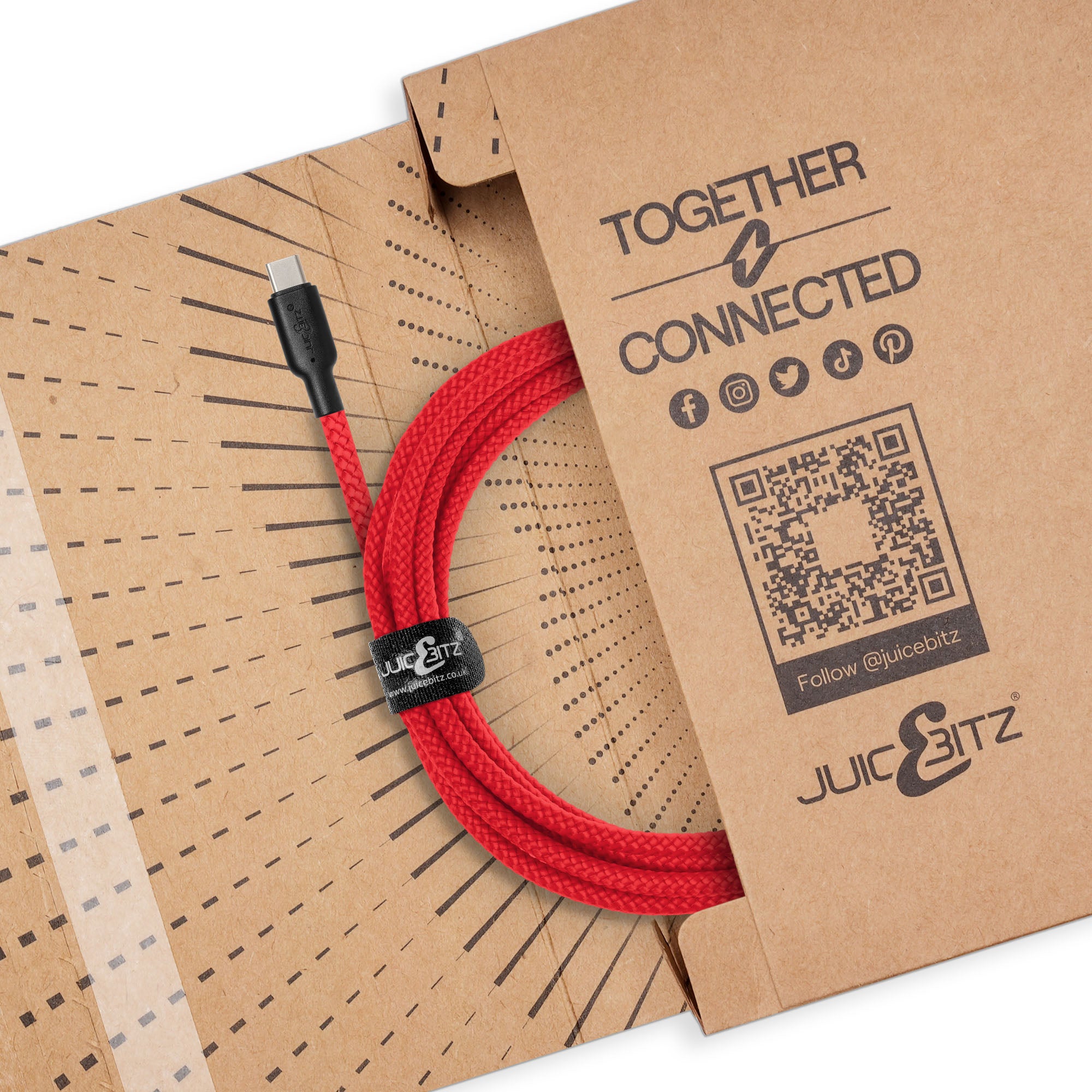 Braided USB-C to USB-C (USB2.0) 100W PD Fast Charger Data Cable - Red