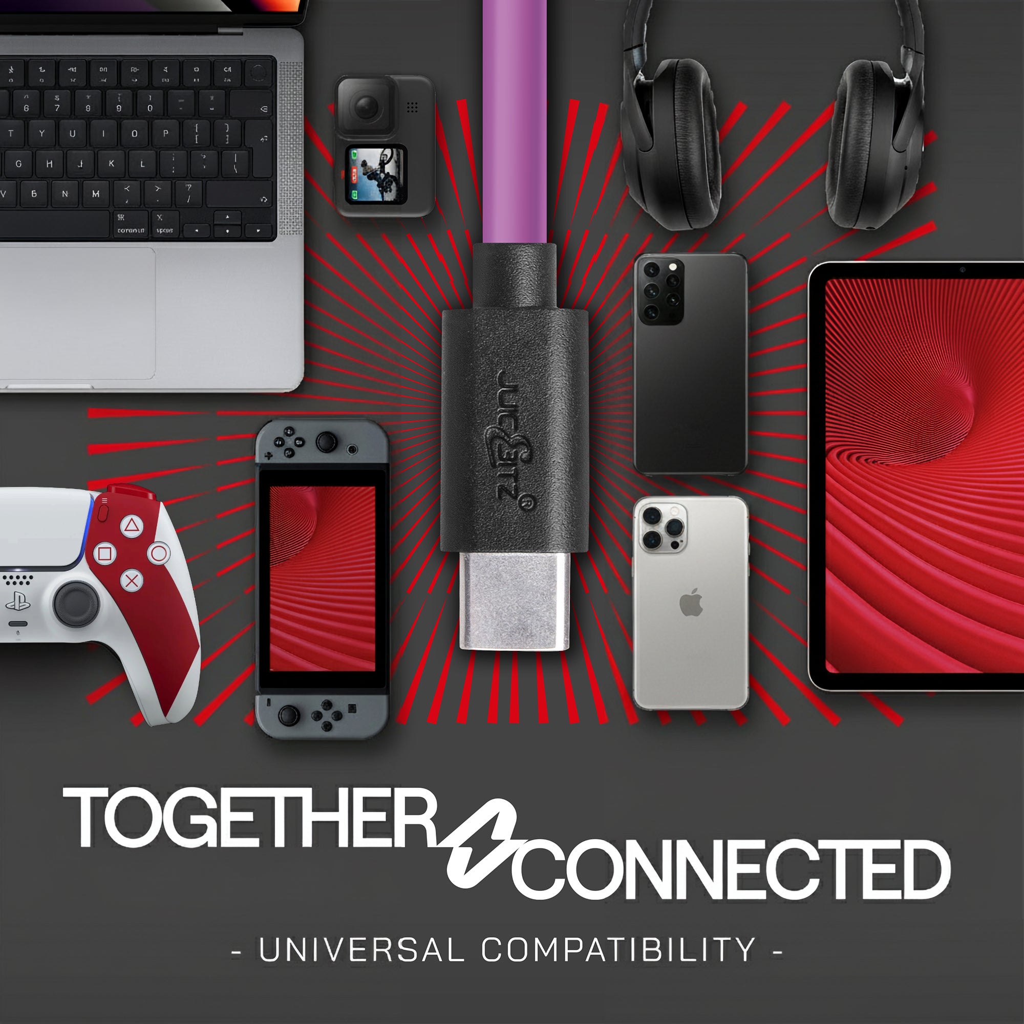 USB-C to USB-C Fast Charger Cable USB 2.0 Data Transfer Lead - Purple