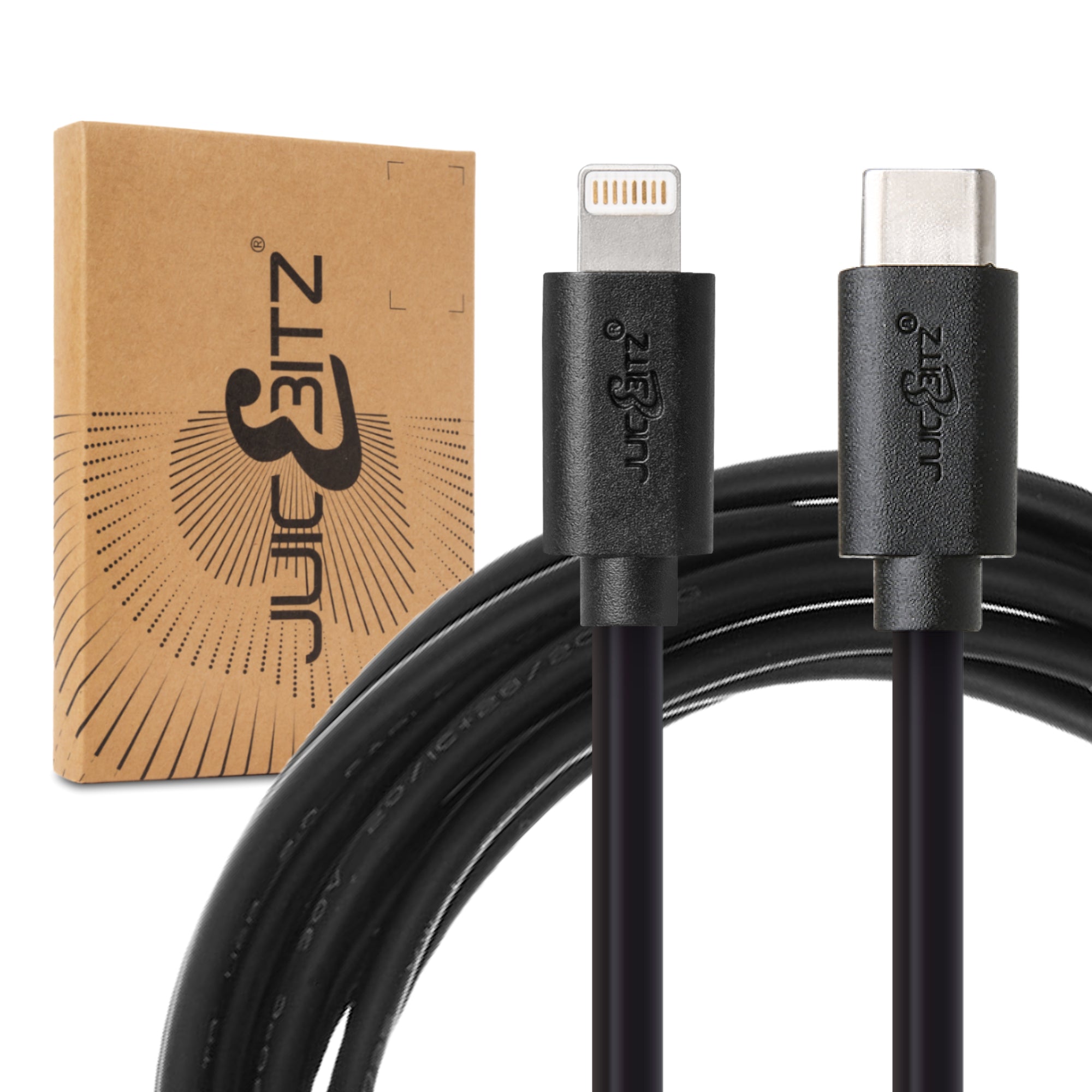 USB-C PD Fast Charger Cable Sync Wire for iPhone 14 13 12 11 XR XS SE 8 - Black