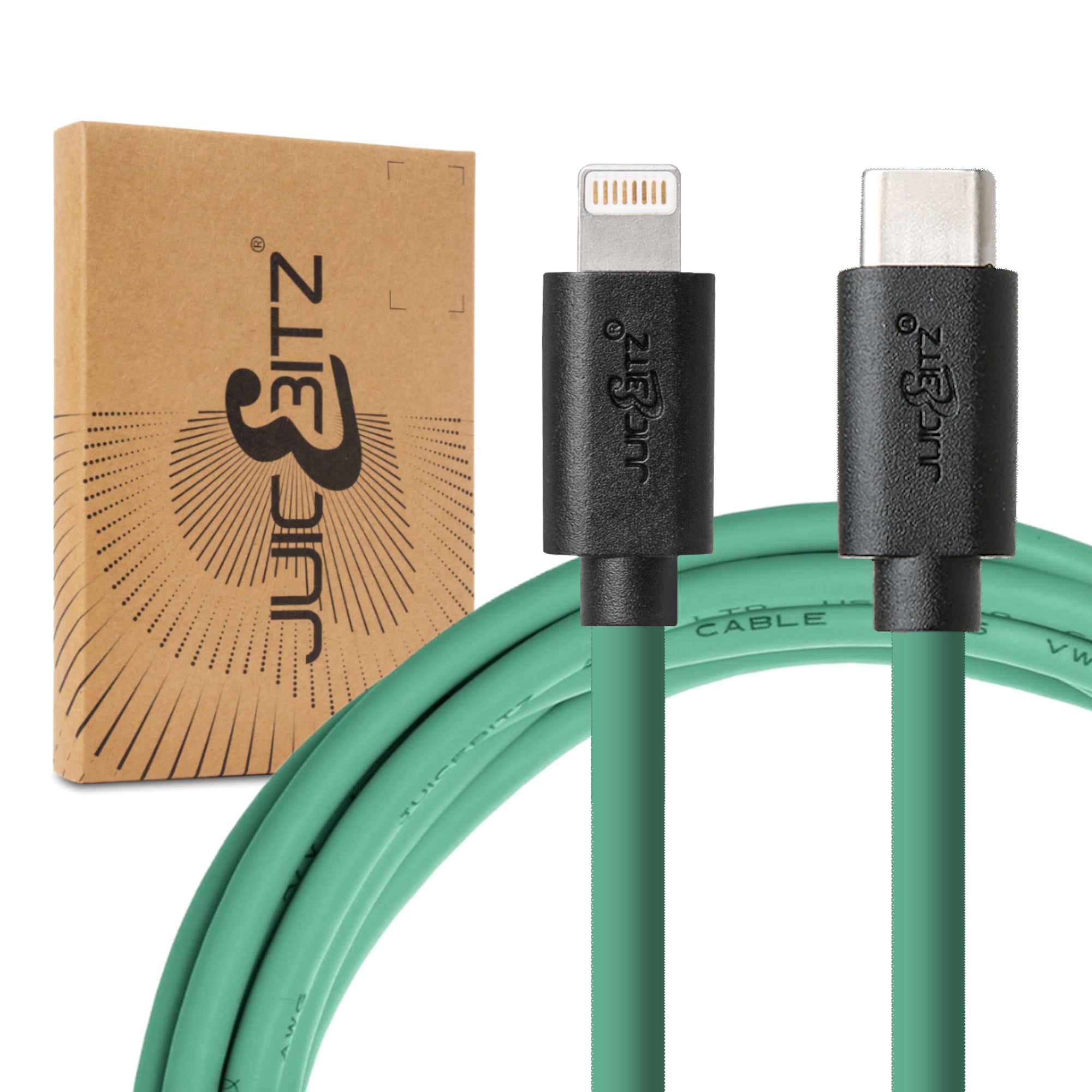 USB-C PD Fast Charger Cable Sync Wire for iPhone 14 13 12 11 XR XS SE 8 - Green