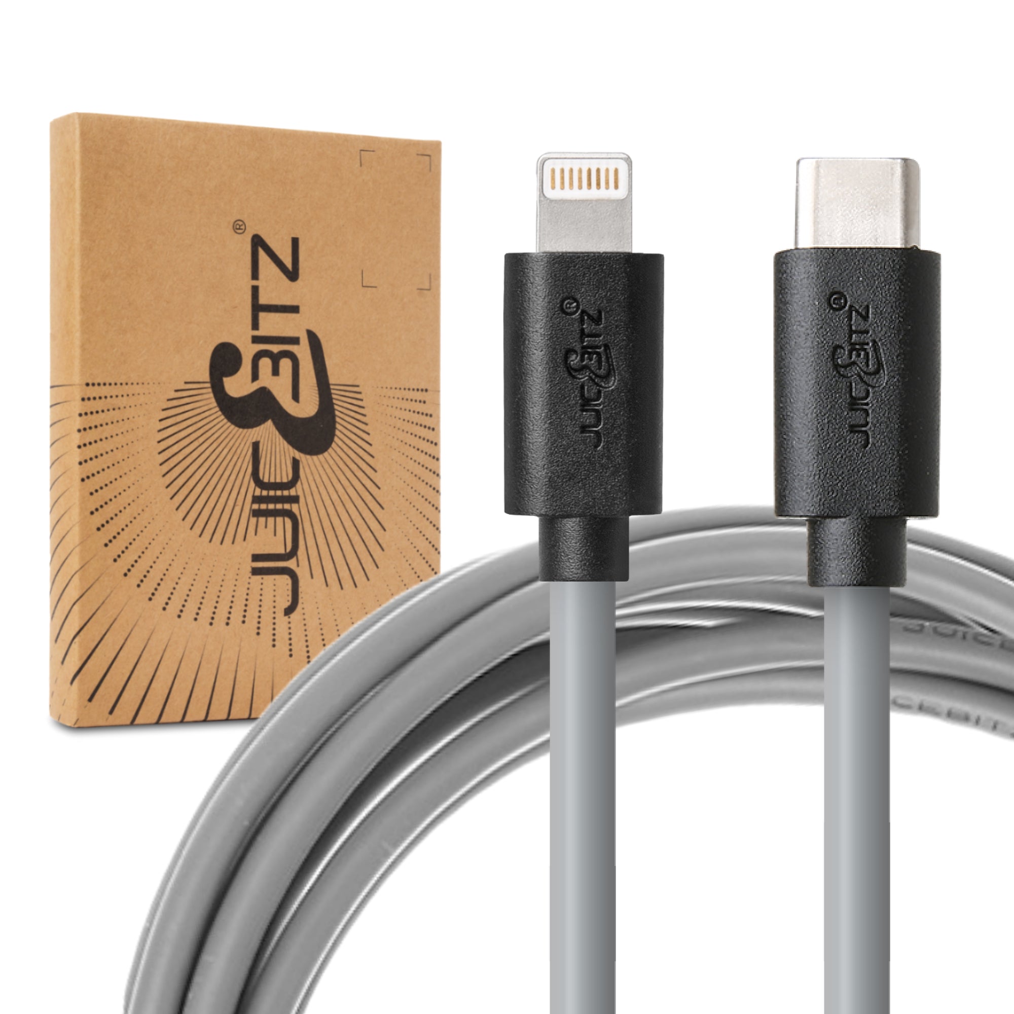 USB-C PD Fast Charger Cable Sync Wire for iPhone 14 13 12 11 XR XS SE 8 - Grey