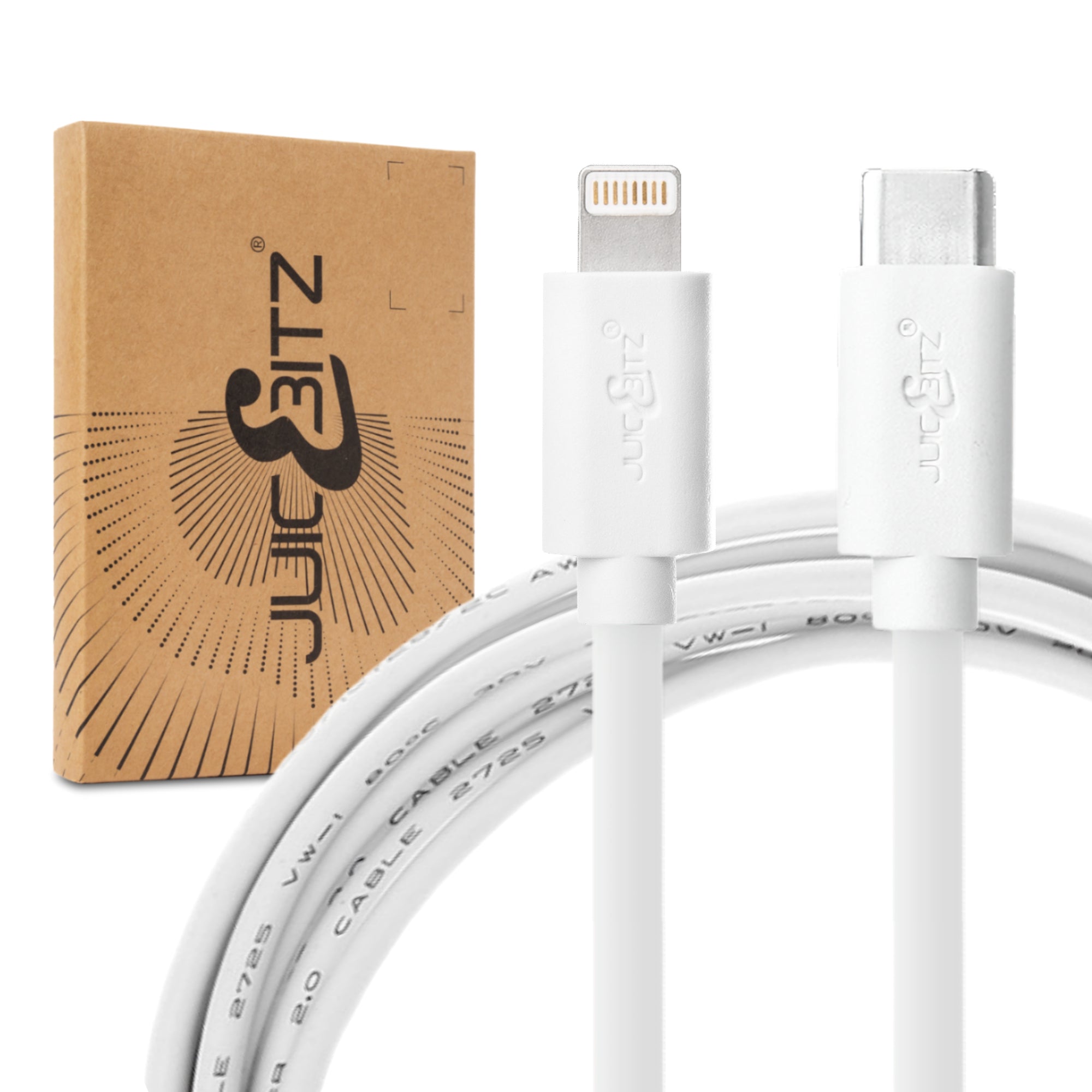 USB-C PD Fast Charger Cable Sync Wire for iPhone 14 13 12 11 XR XS SE 8 - White