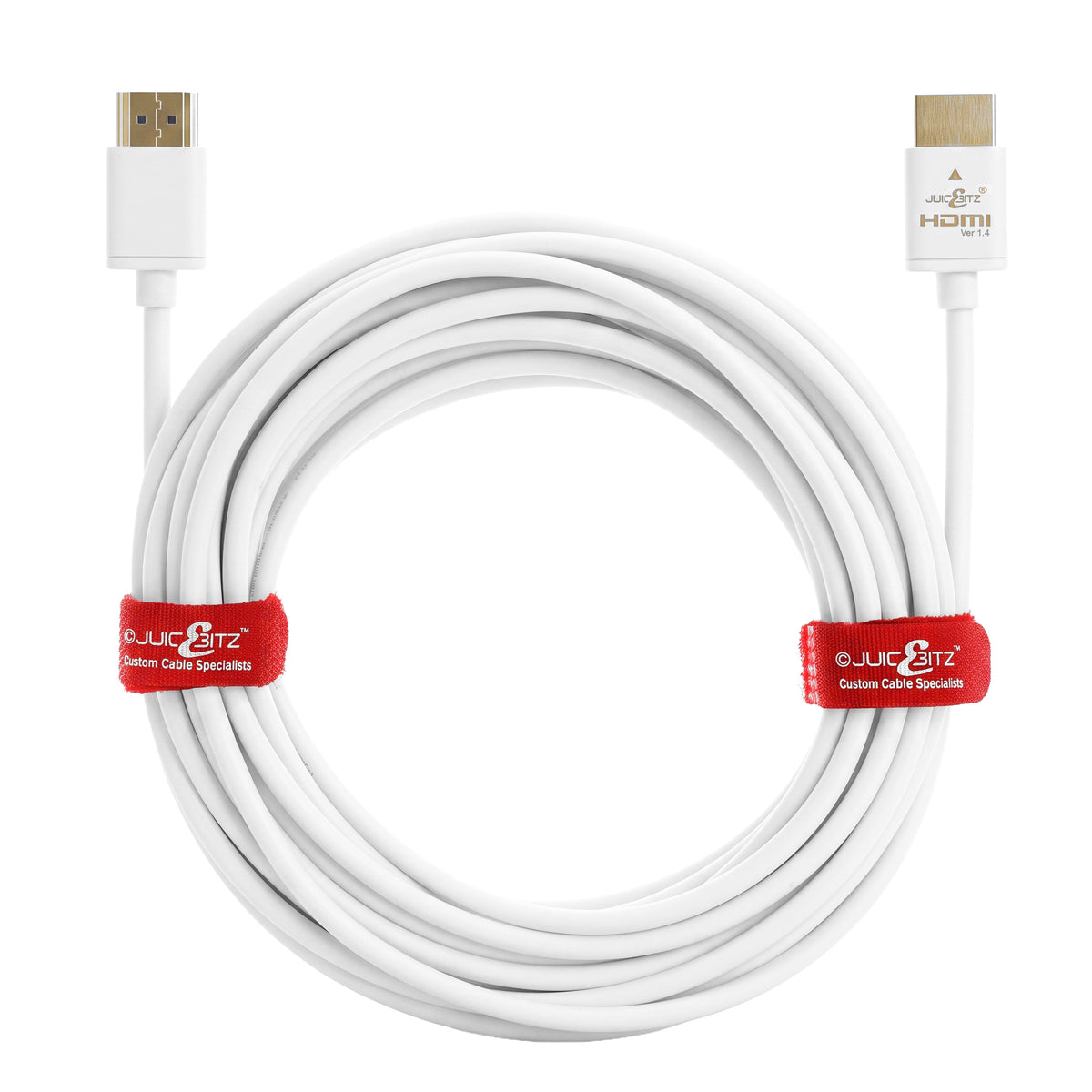 Slim HDMI 1.4 High Speed HDMI Cable with Ethernet, CEC, ARC, Full HD - White