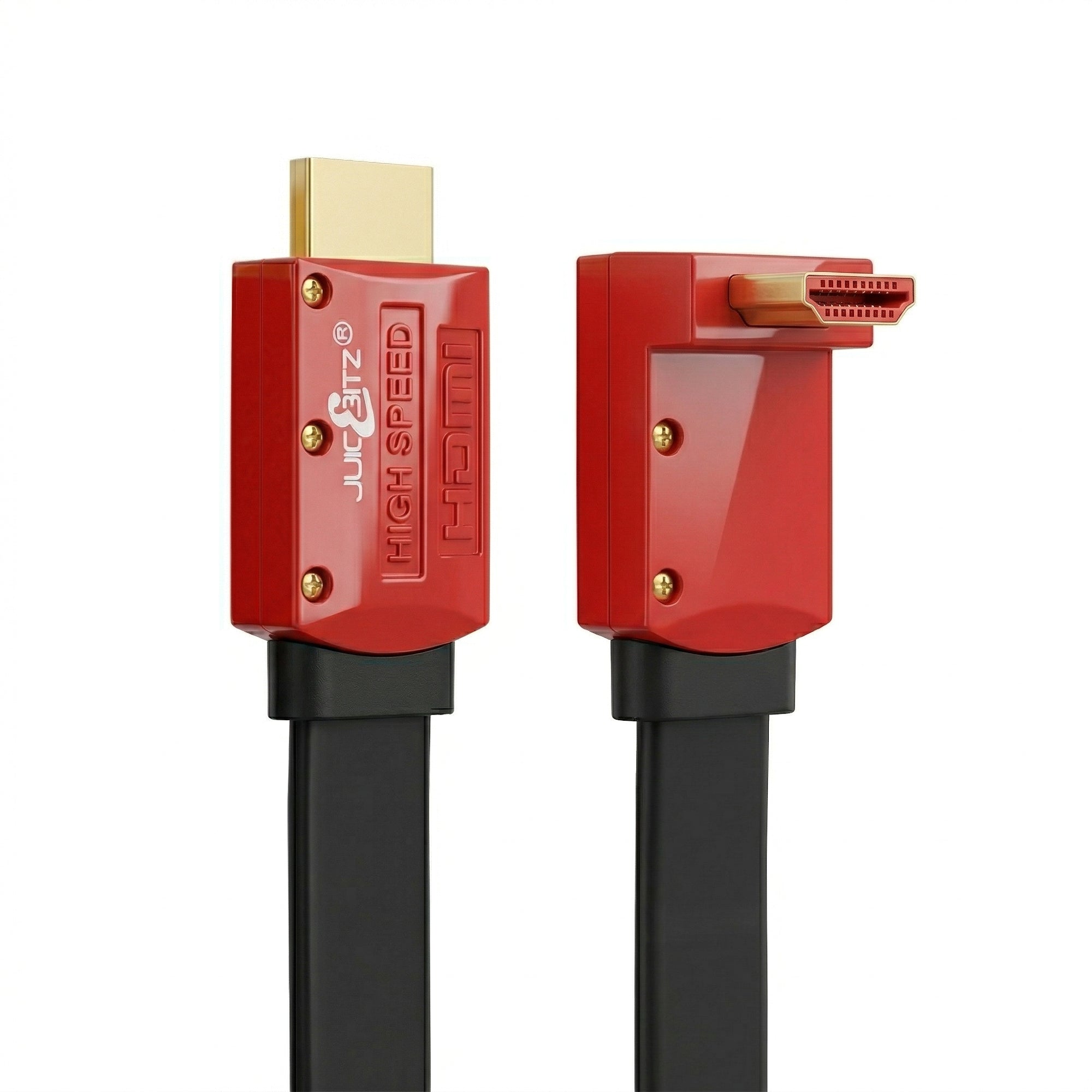 4K 60Hz HDMI 2.0 Flat Cable – Slim 18Gbps HDR ARC Lead (Straight to 90 Degree)