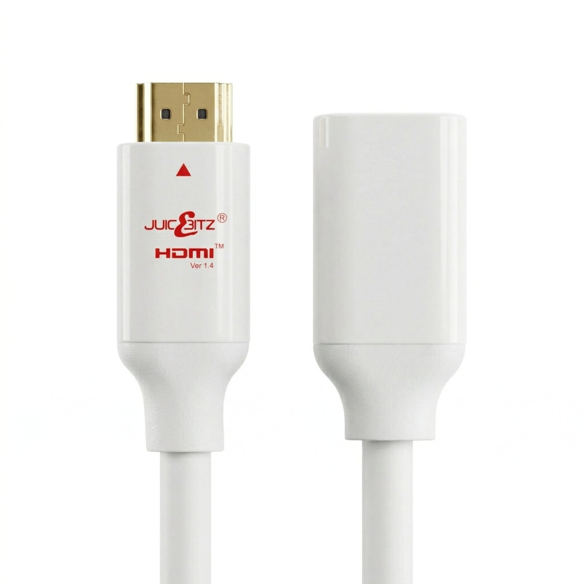HDMI 1.4 Full HD Male to Female HDMI Extension Cable with Ethernet, CEC, ARC - White