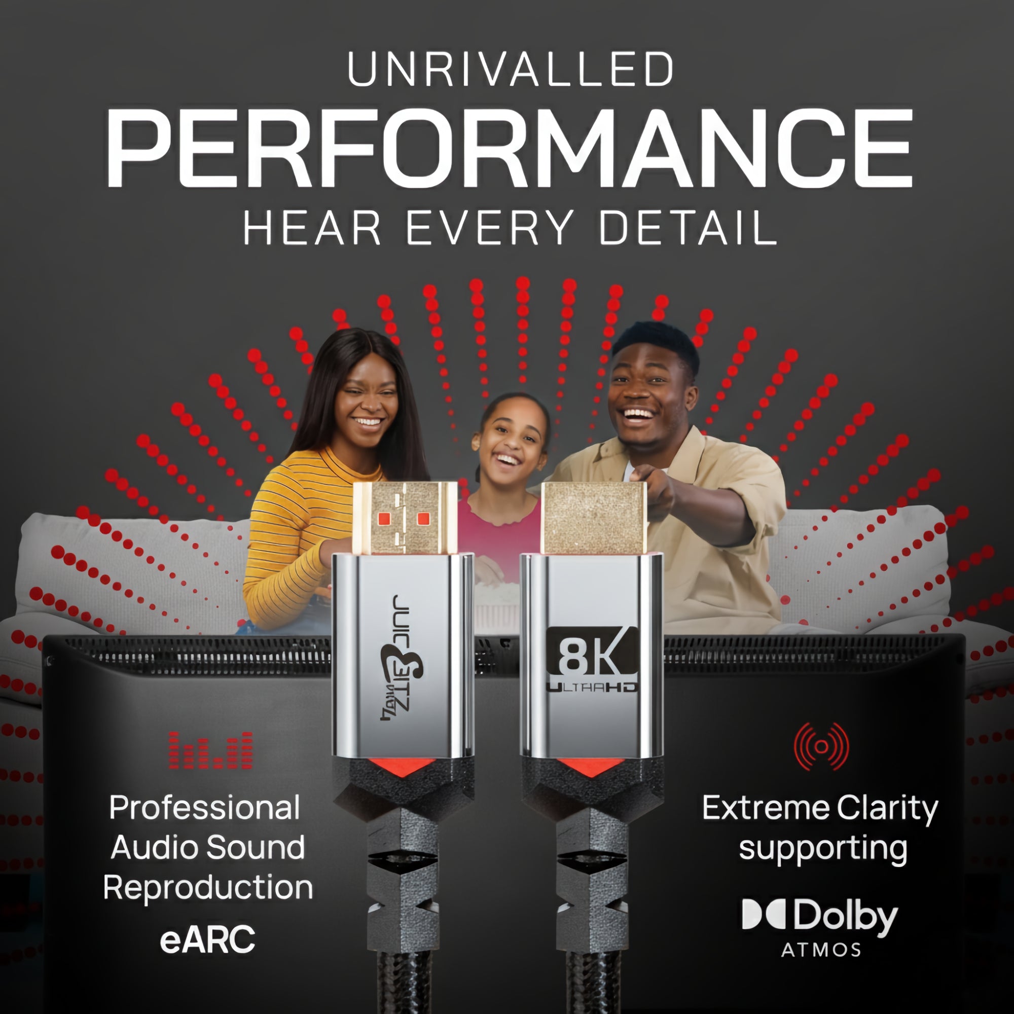 PRO Series 8k HDMI v2.1 Braided Cable UHD Ultra High Speed Lead 48Gbps 4320p 2160p 1080p HDR