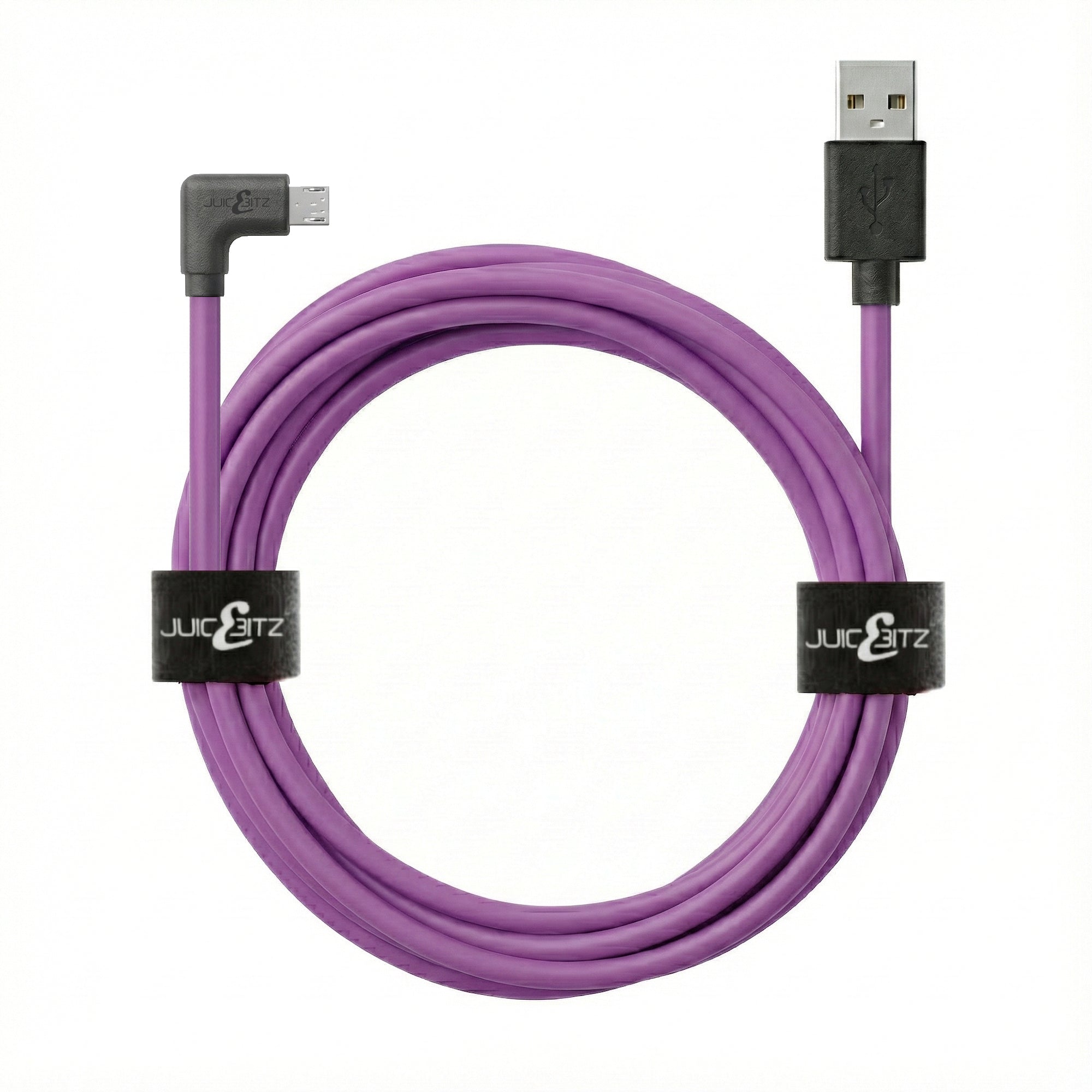 USB 2.0 Male to Angled Micro-USB Fast Charger Data Cable - Purple