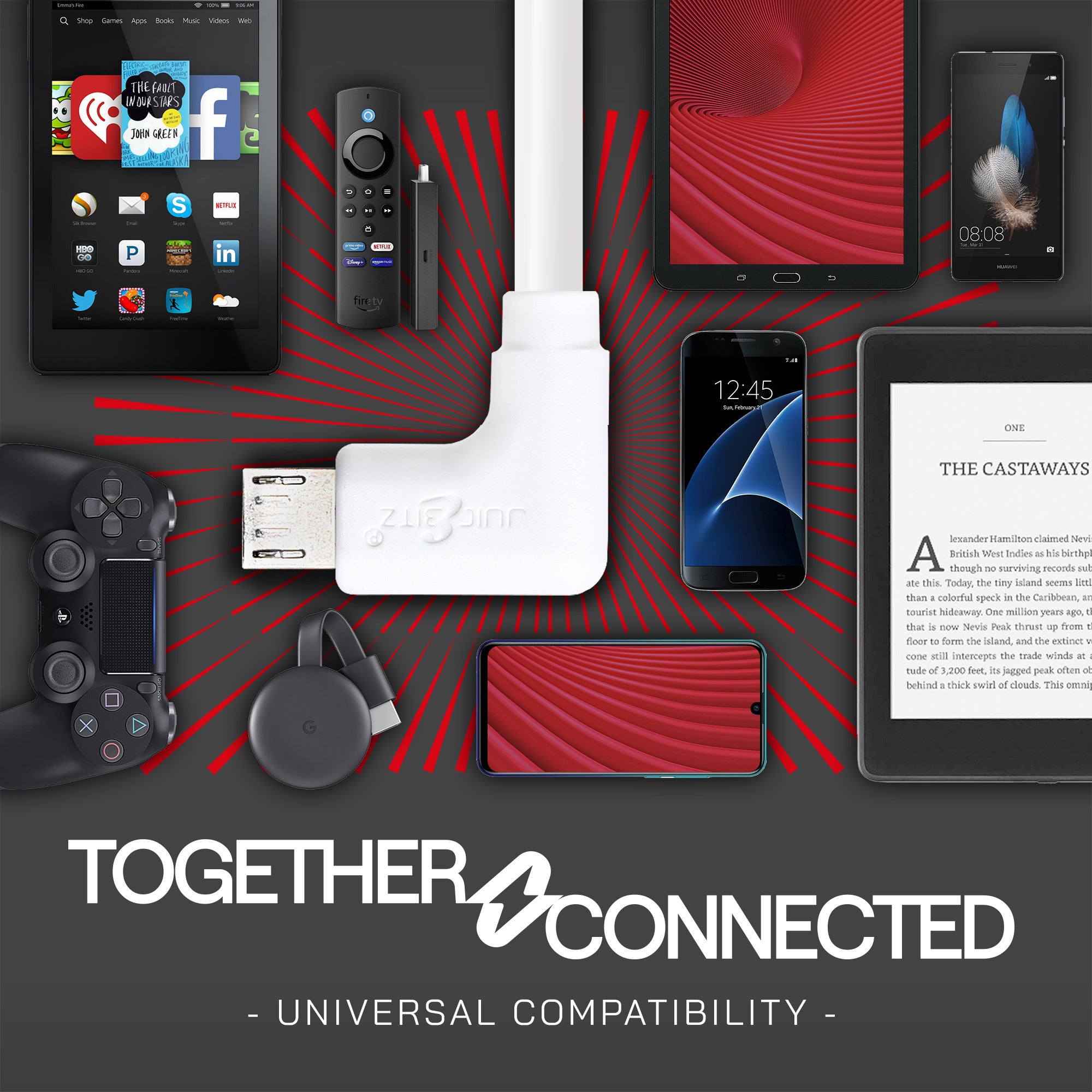 USB 2.0 Male to Angled Micro-USB Fast Charger Data Cable - White