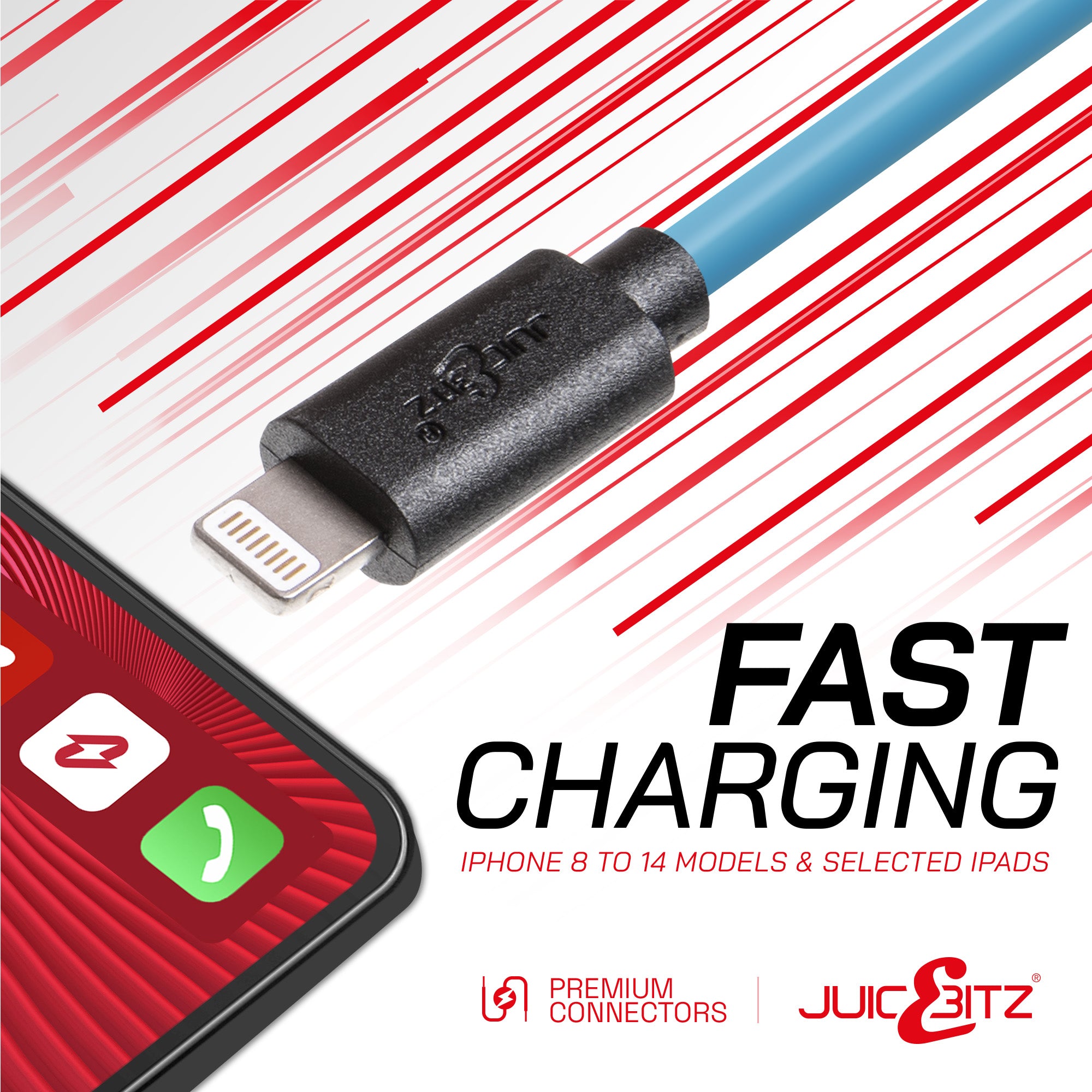 USB-C PD Fast Charger Cable Sync Wire for iPhone 14 13 12 11 XR XS SE 8 - Blue