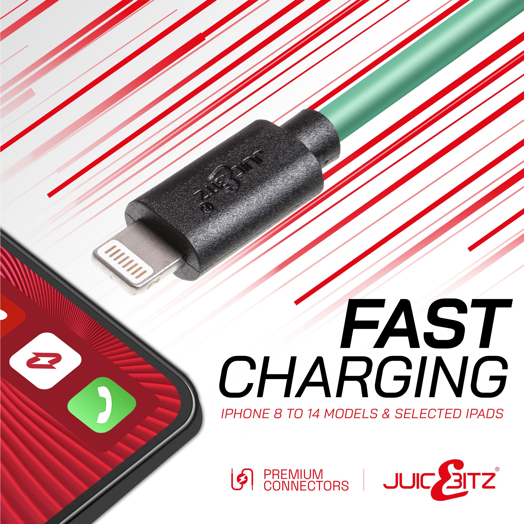 USB-C PD Fast Charger Cable Sync Wire for iPhone 14 13 12 11 XR XS SE 8 - Green