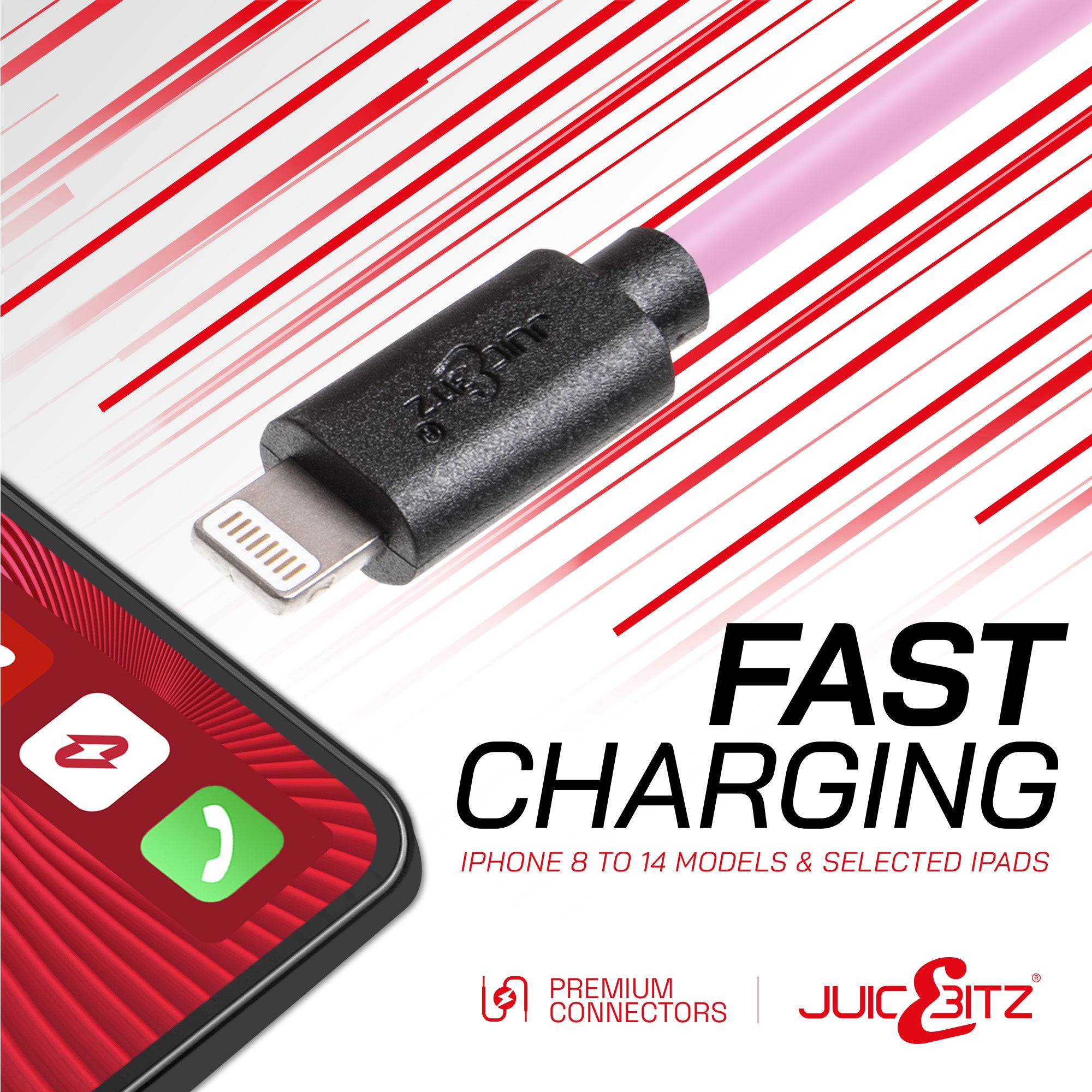 USB-C PD Fast Charger Cable Sync Wire for iPhone 14 13 12 11 XR XS SE 8 - Pink