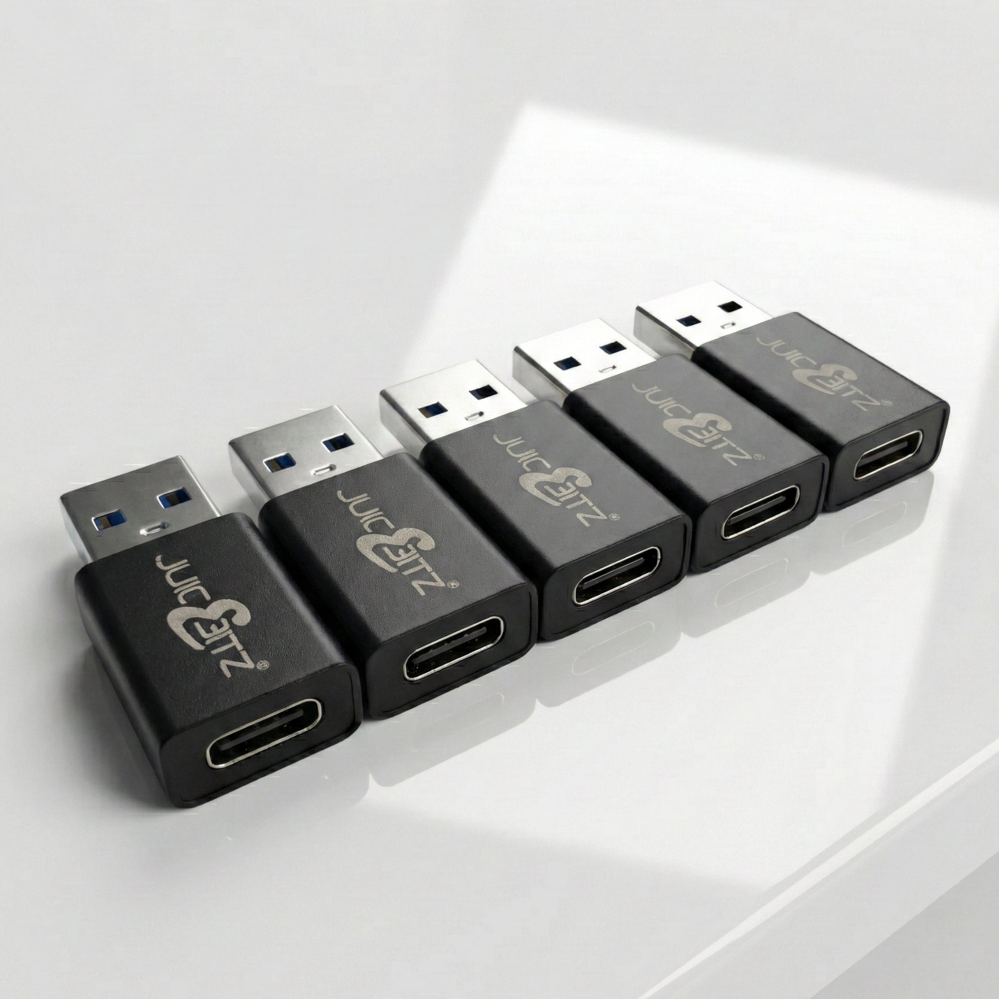 USB-A Male to USB-C Female Adapters, USB3.0 (Pack of 5)