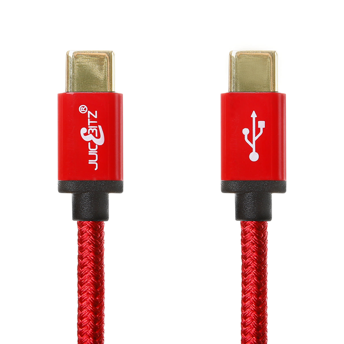 Braided USB-C to USB-C 3A Fast Charger Cable USB2.0 Data Transfer Lead - Red