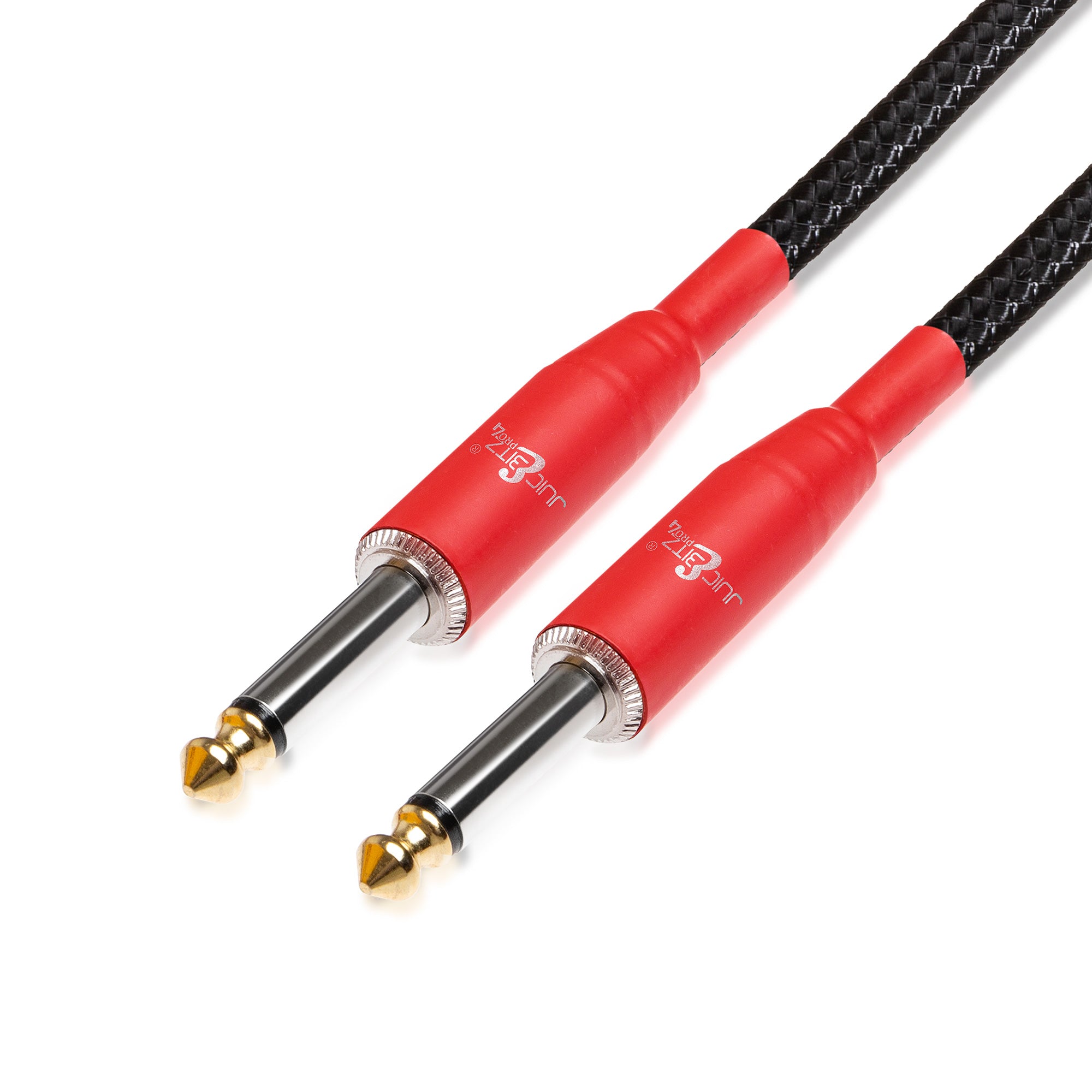 PRO Series Braided Guitar Cable 1/4" Straight Jack to Jack 6.35mm Lead - Black
