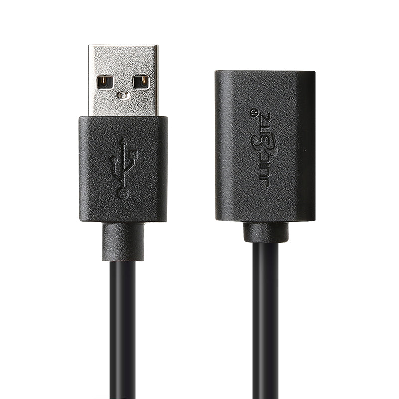 USB 2.0 Male to Female High Speed Extension Charging & Data Cable - Black