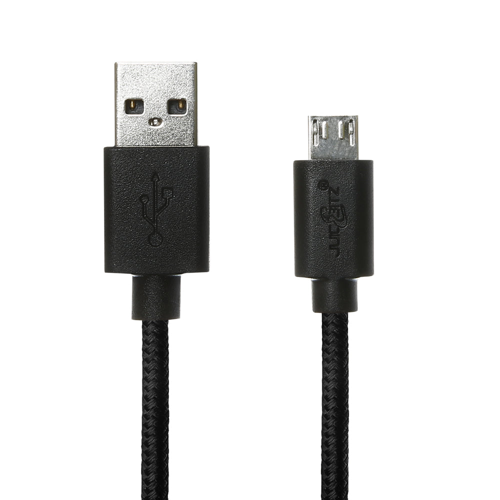 Braided Micro-USB to USB2.0 Fast Charger & High Speed Data Cable - Black