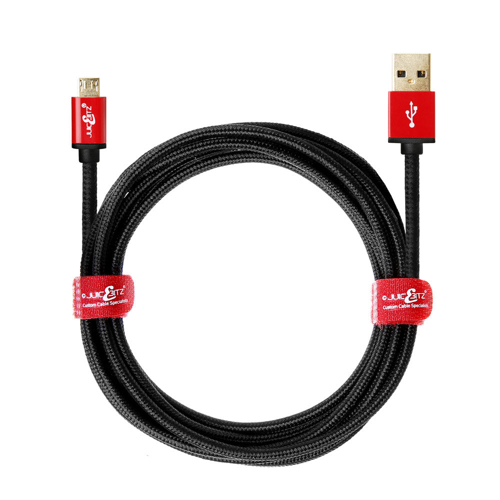 Premium Braided USB 2.0 to Micro-USB Fast Charger Cable Data Transfer Lead - Black