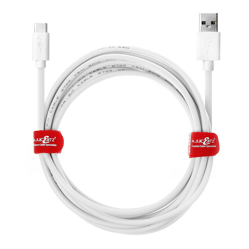 USB 2.0 Male to USB-C 3A Fast Charger Data Cable - White
