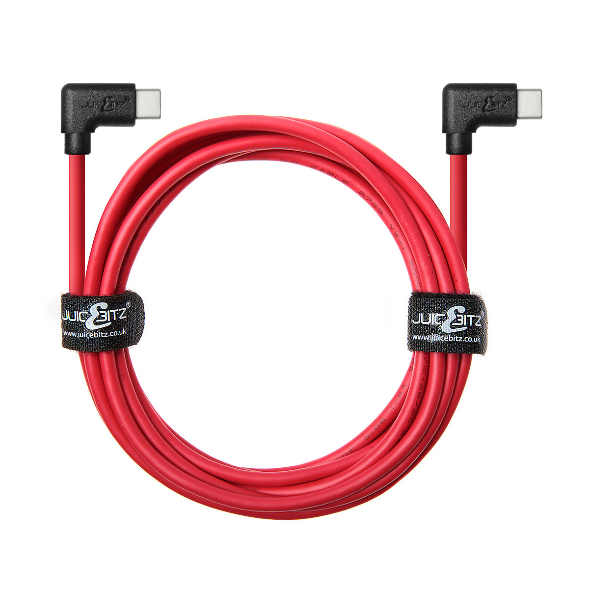 USB-C to USB-C Angled 3A Charger Cable USB 2.0 Data Transfer Lead - Red