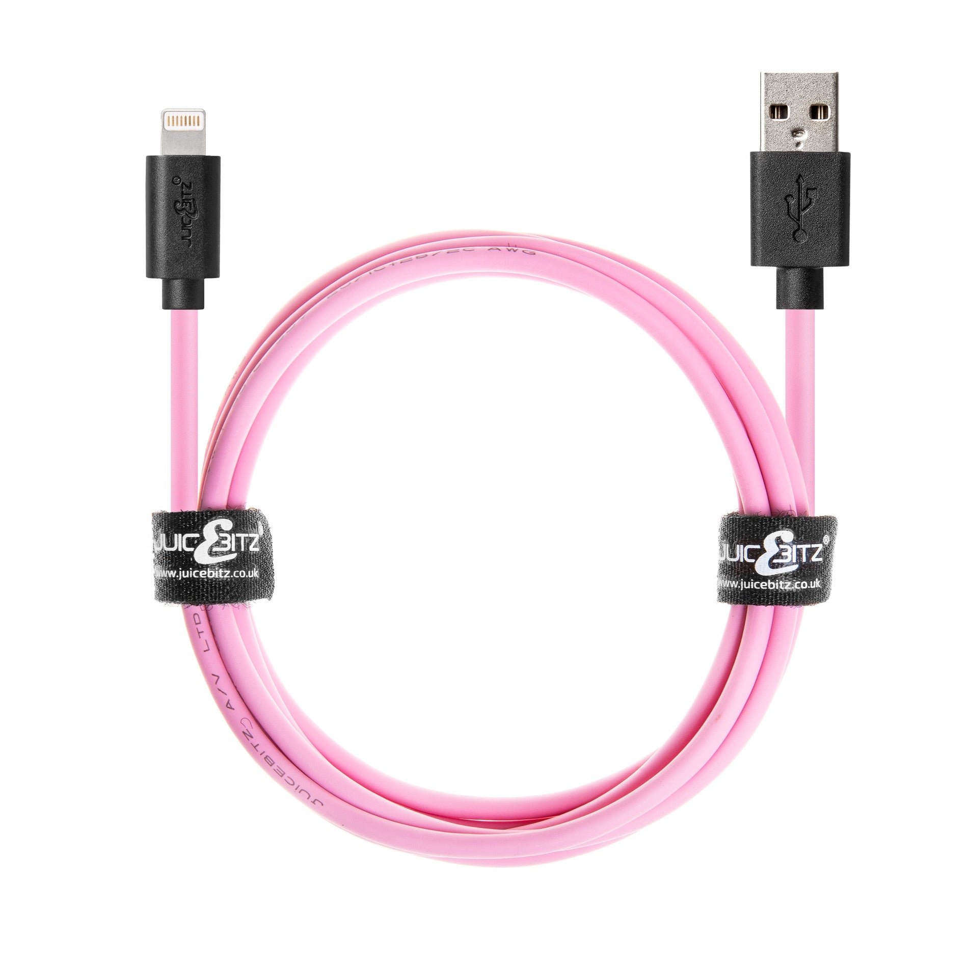 USB Charger Cable Data Sync Lead for iPhone, iPad, iPod - Pink