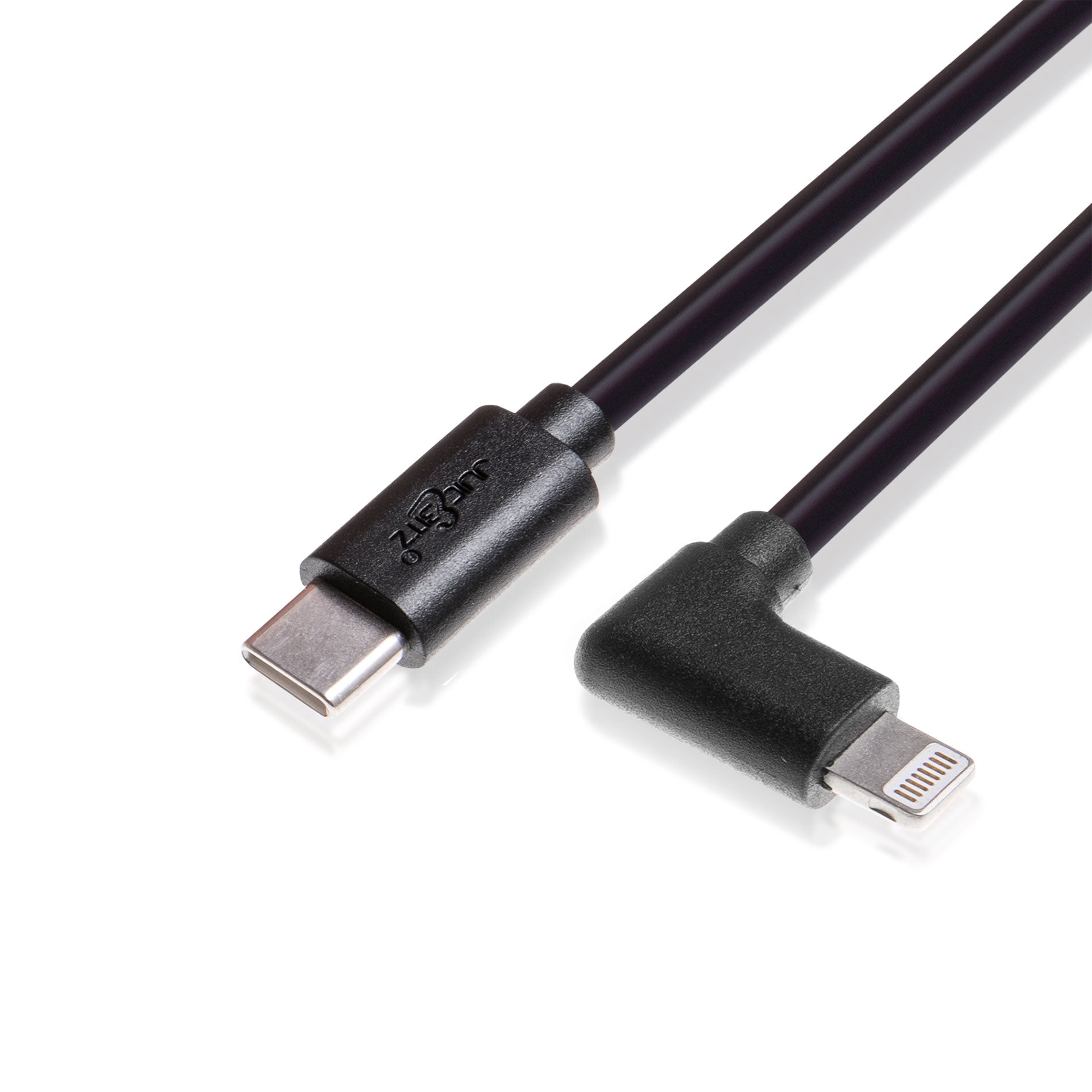 USB-C Angled 3A Fast Charger Cable for iPhone 14 13 12 11 XR XS SE X 8 - Black