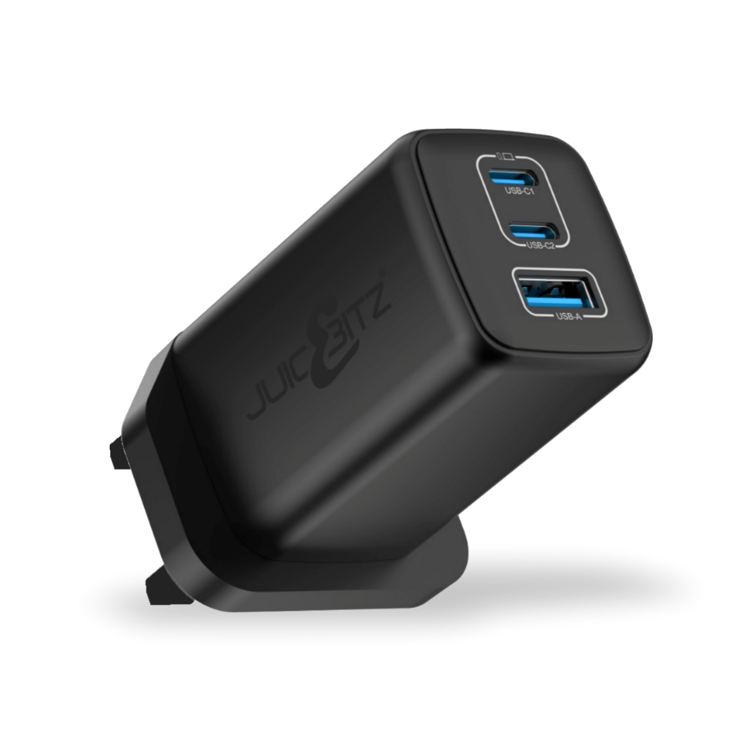 Nano III 65W GaN Compact USB-A + USB-C PD Triple Fast Charger Mains Adapter UK Plug - Black