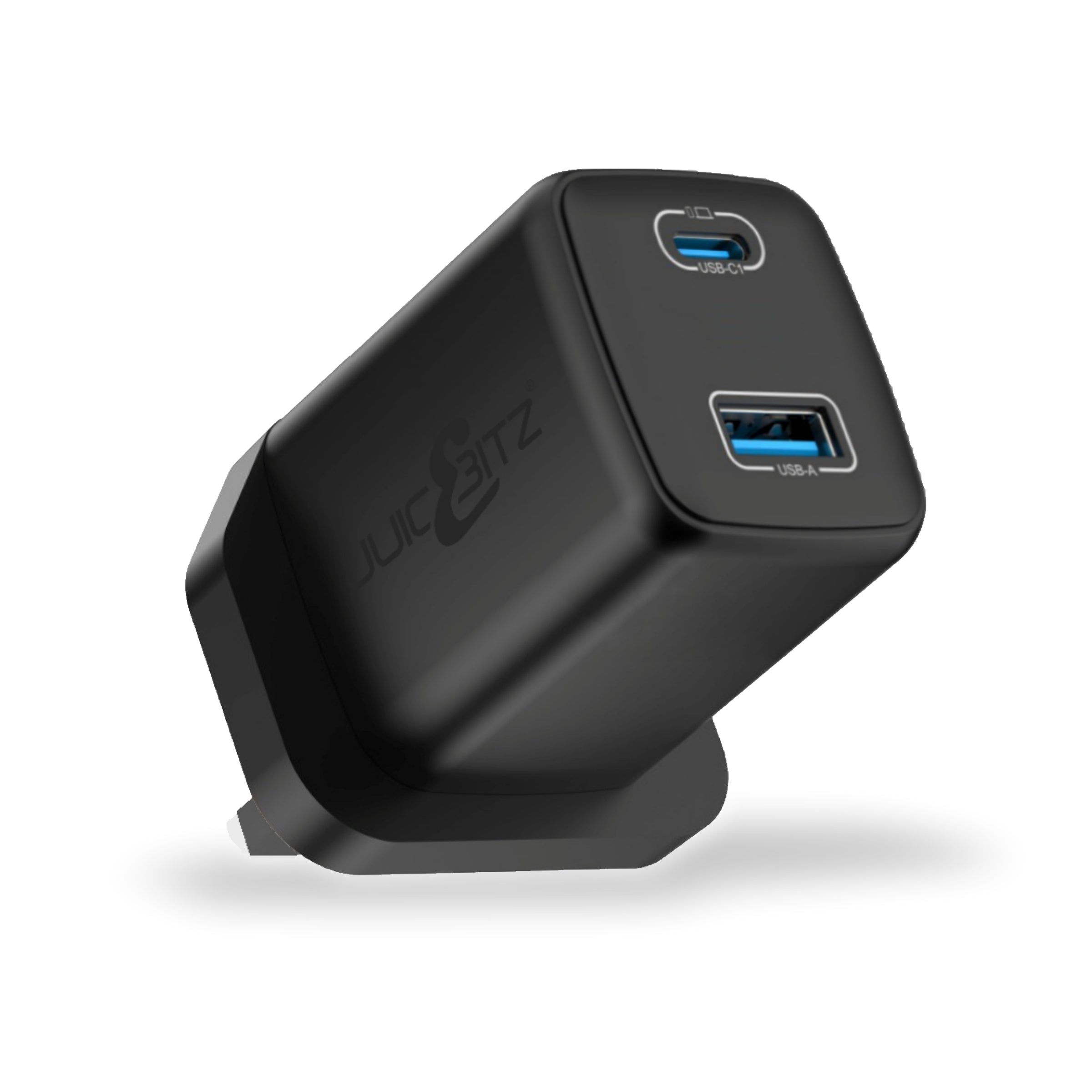 Nano II 35W GaN Compact USB-A + USB-C PD Dual Fast Charger Mains Adapter UK Plug - Black